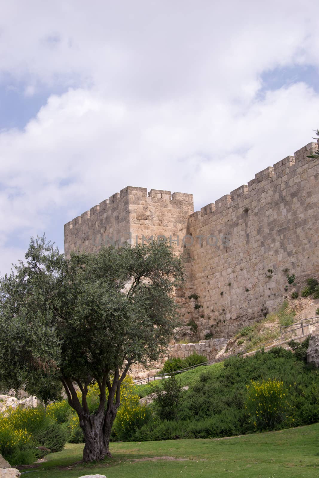 The wall of old Jerusalem.Israel