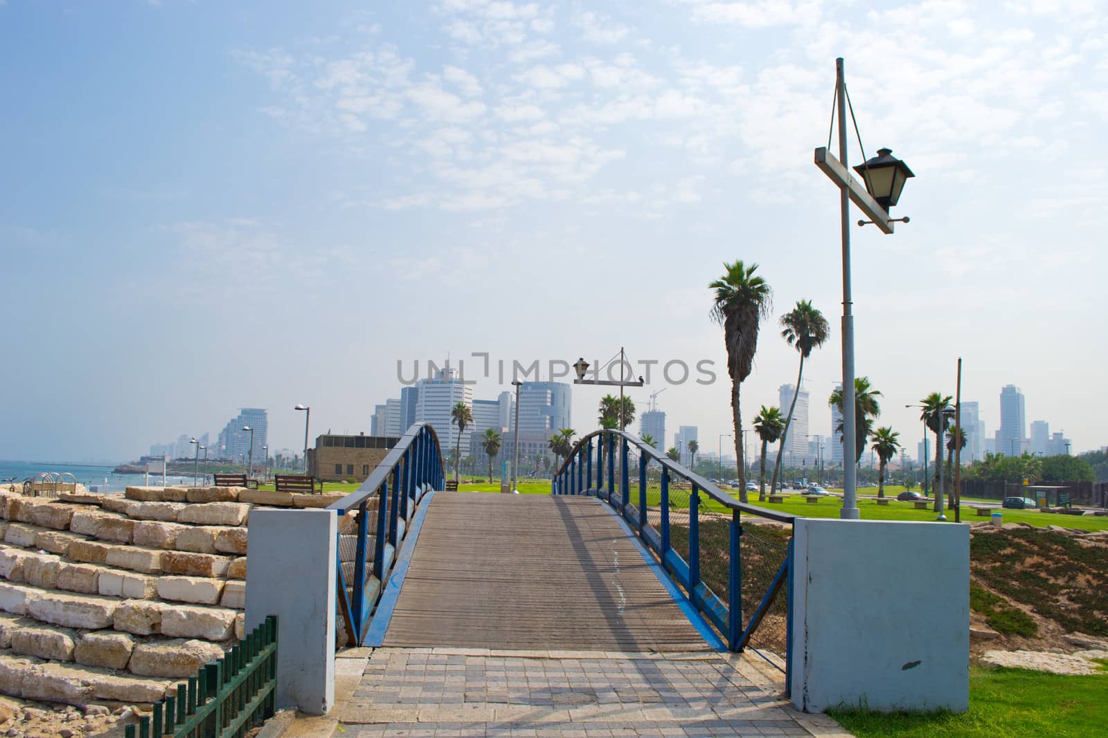 Bridge on the beach in Tel Aviv,Israel