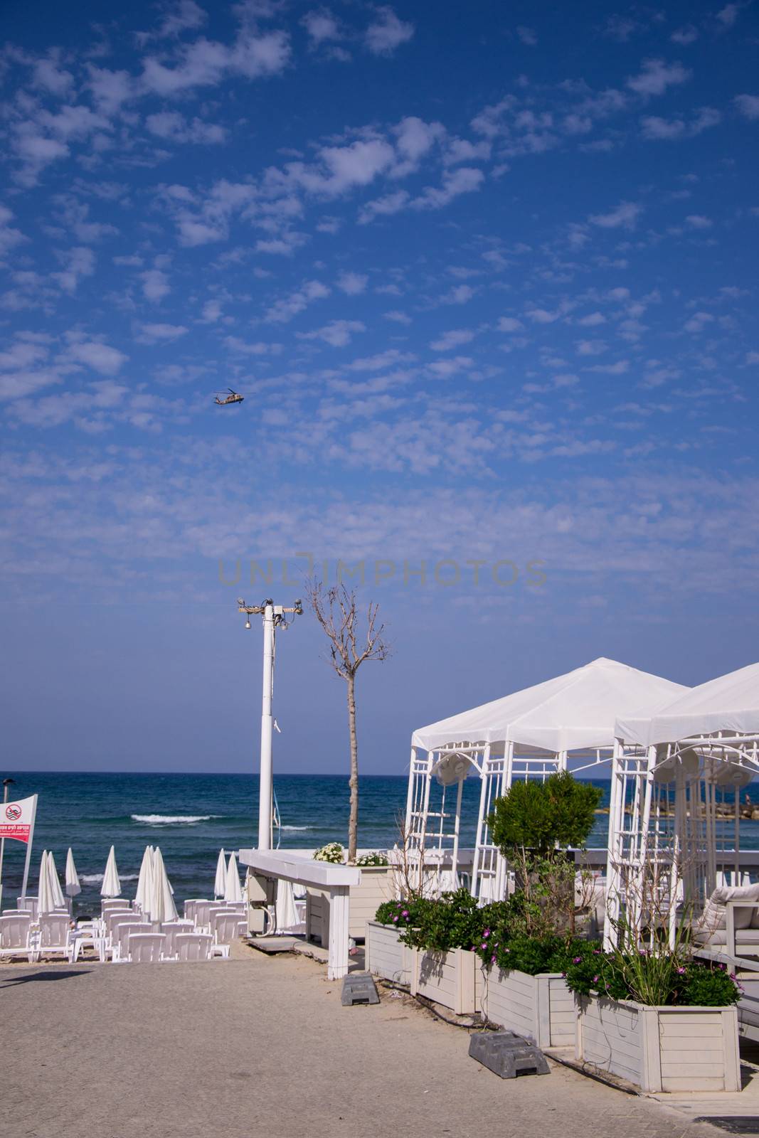 Cafe on sea coast in Tel Aviv