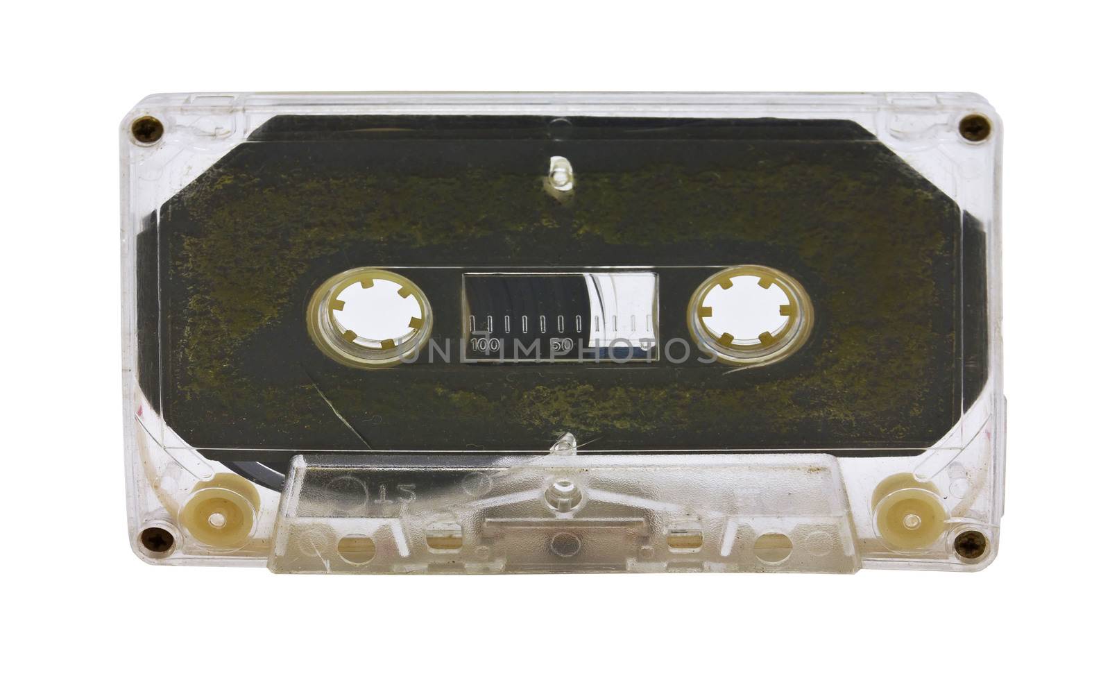 Old audio tape on white background. by sutipp11
