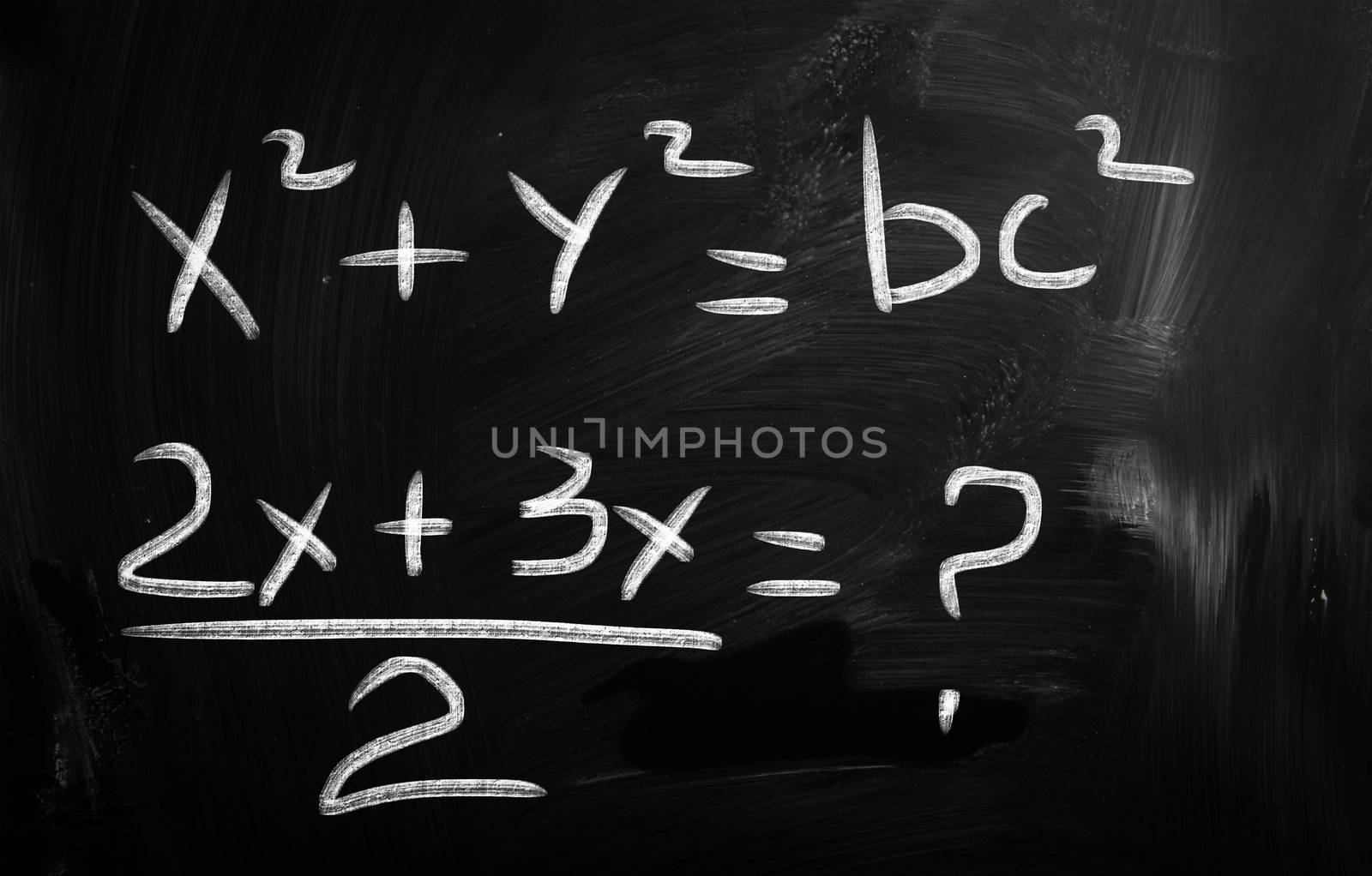 blackboard with math text