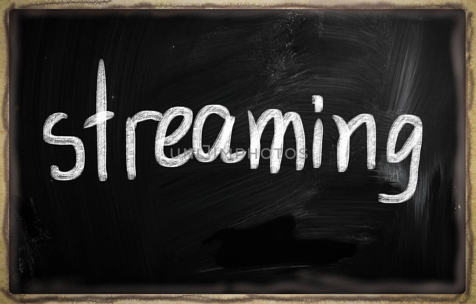 social media concept - text on a blackboard.
