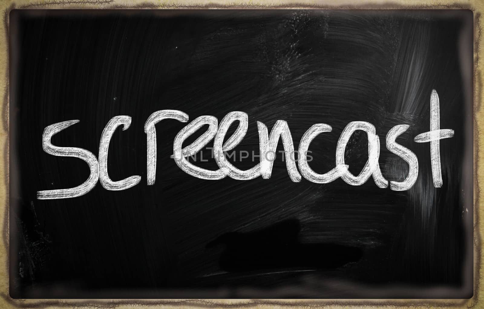 social media concept - text on a blackboard.