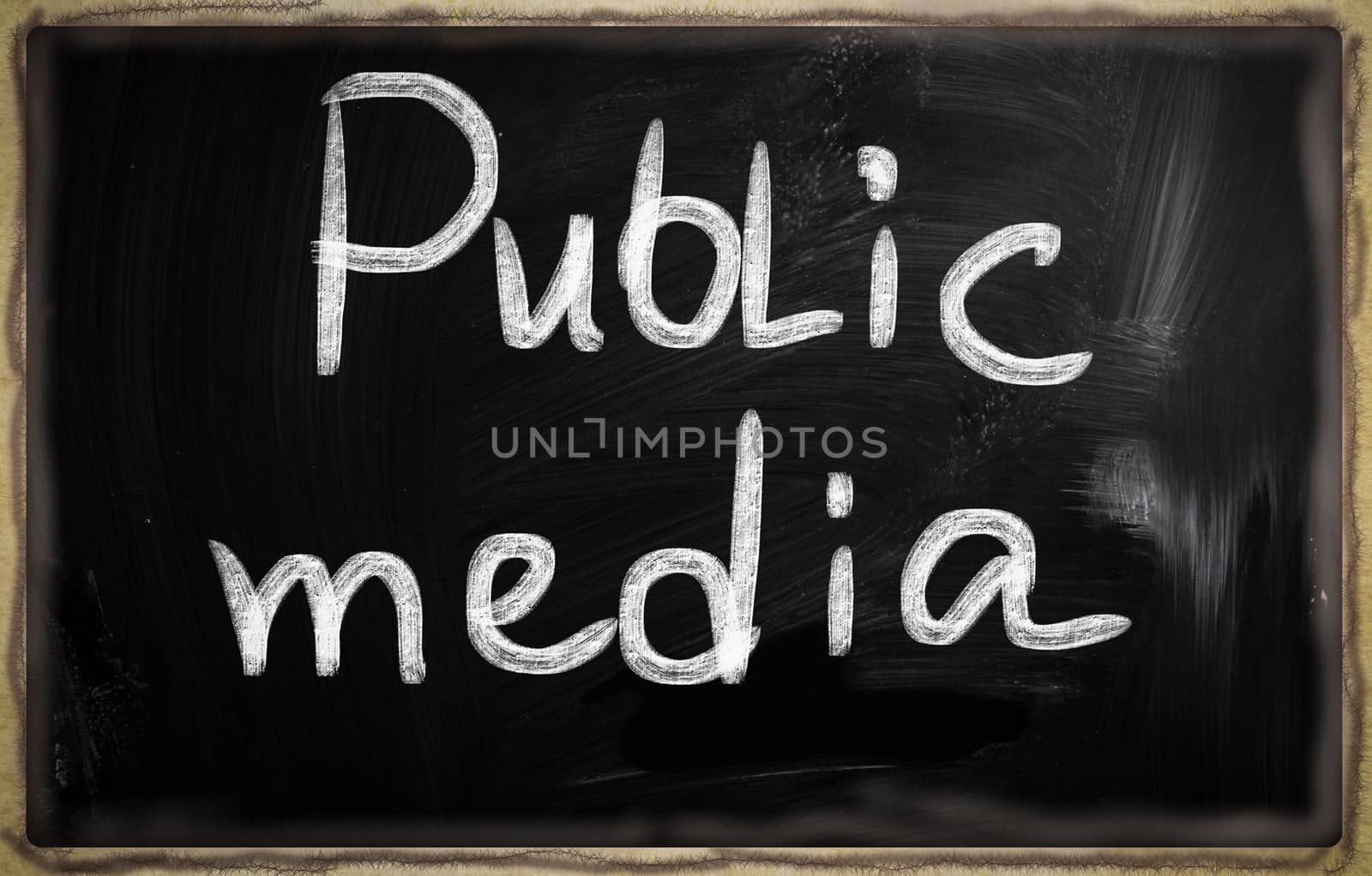 social media concept - text on a blackboard.