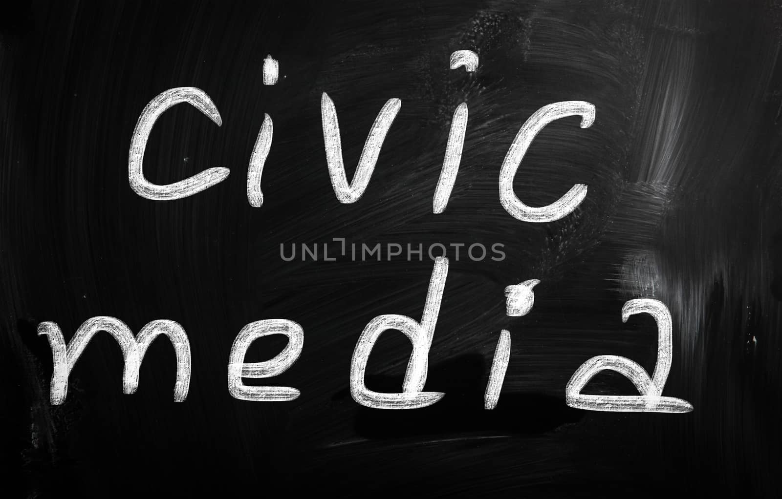 social media concept - text on a blackboard.