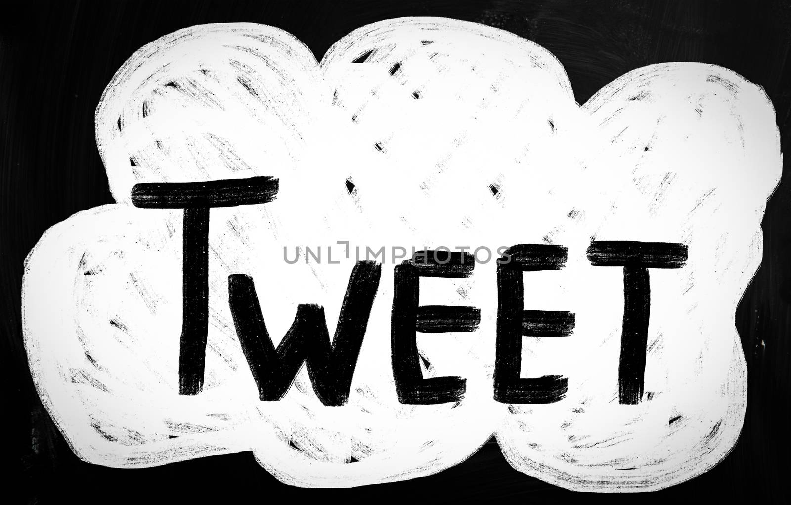 social media concept - text handwritten on a blackboard