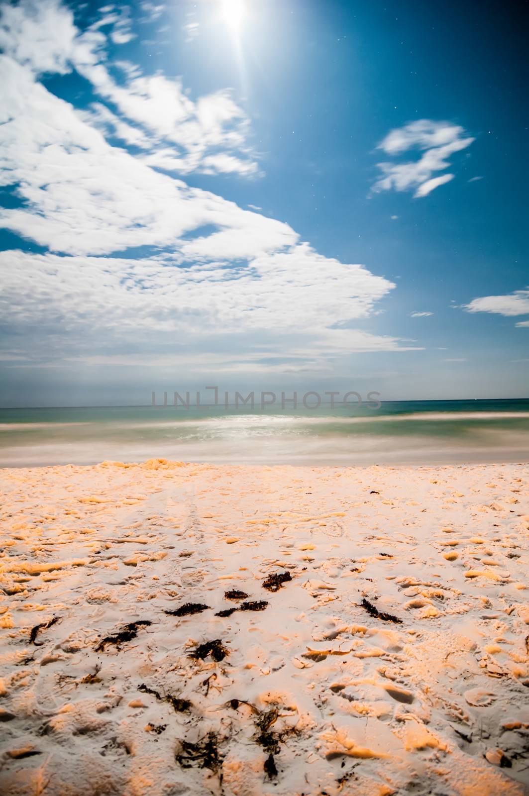 night scenes at the florida beach with super moon brightness by digidreamgrafix