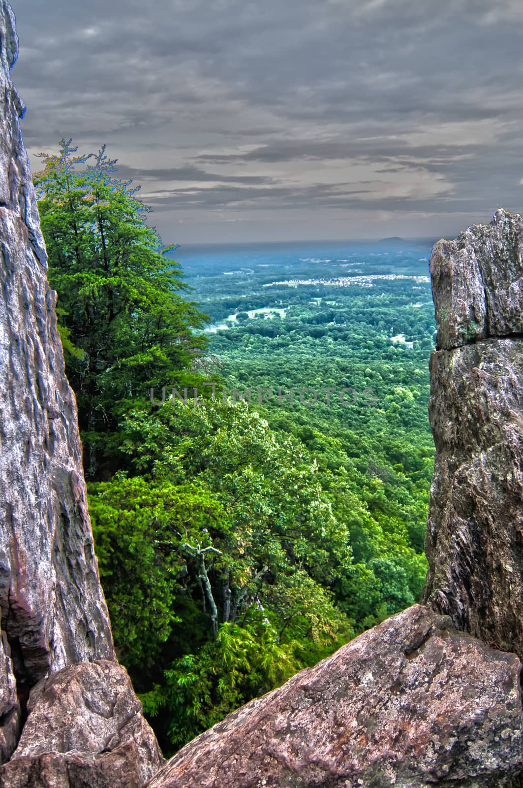 crowders mountain views with clouds and fog by digidreamgrafix