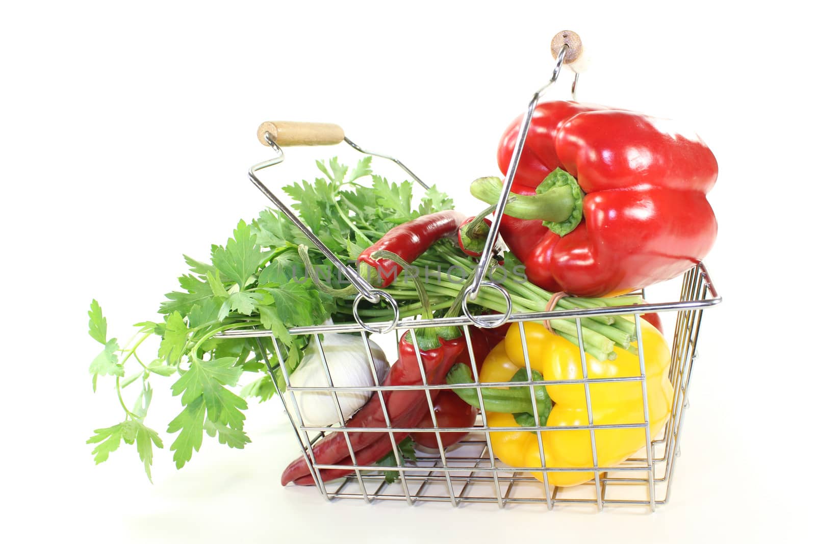 shopping basket with vegetables by discovery