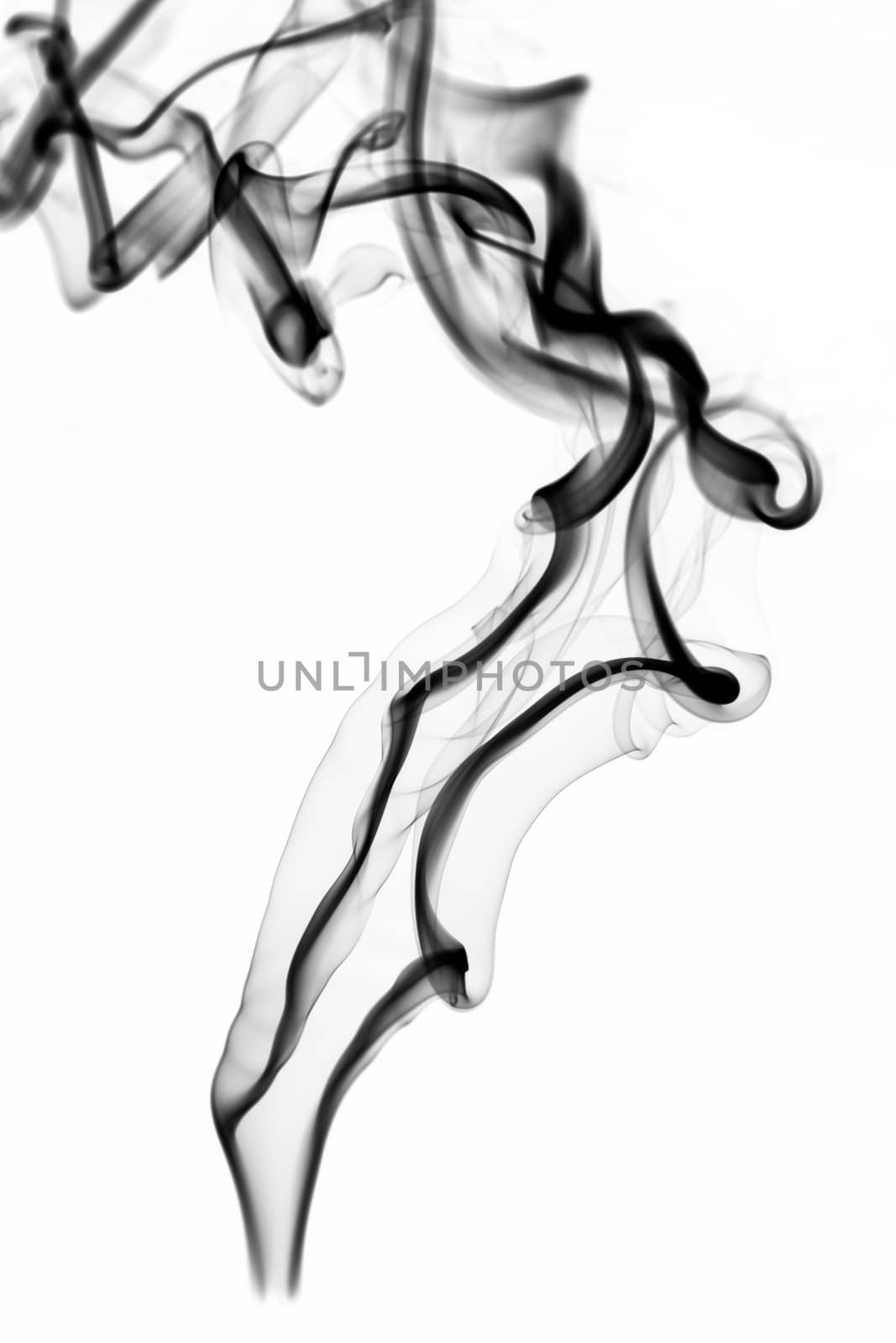 Abstraction: white smoke swirls over white background