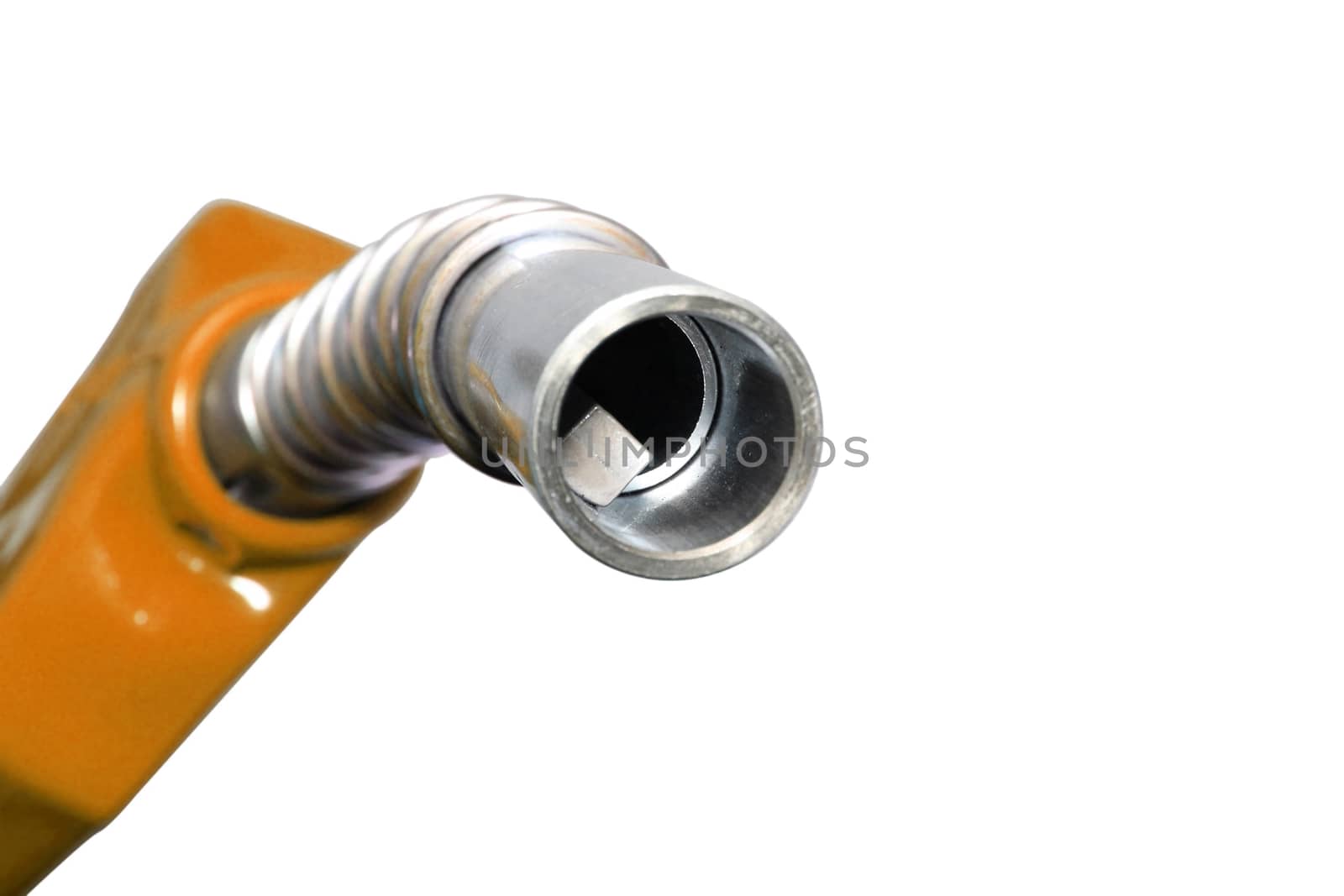 Refueling hose on white background