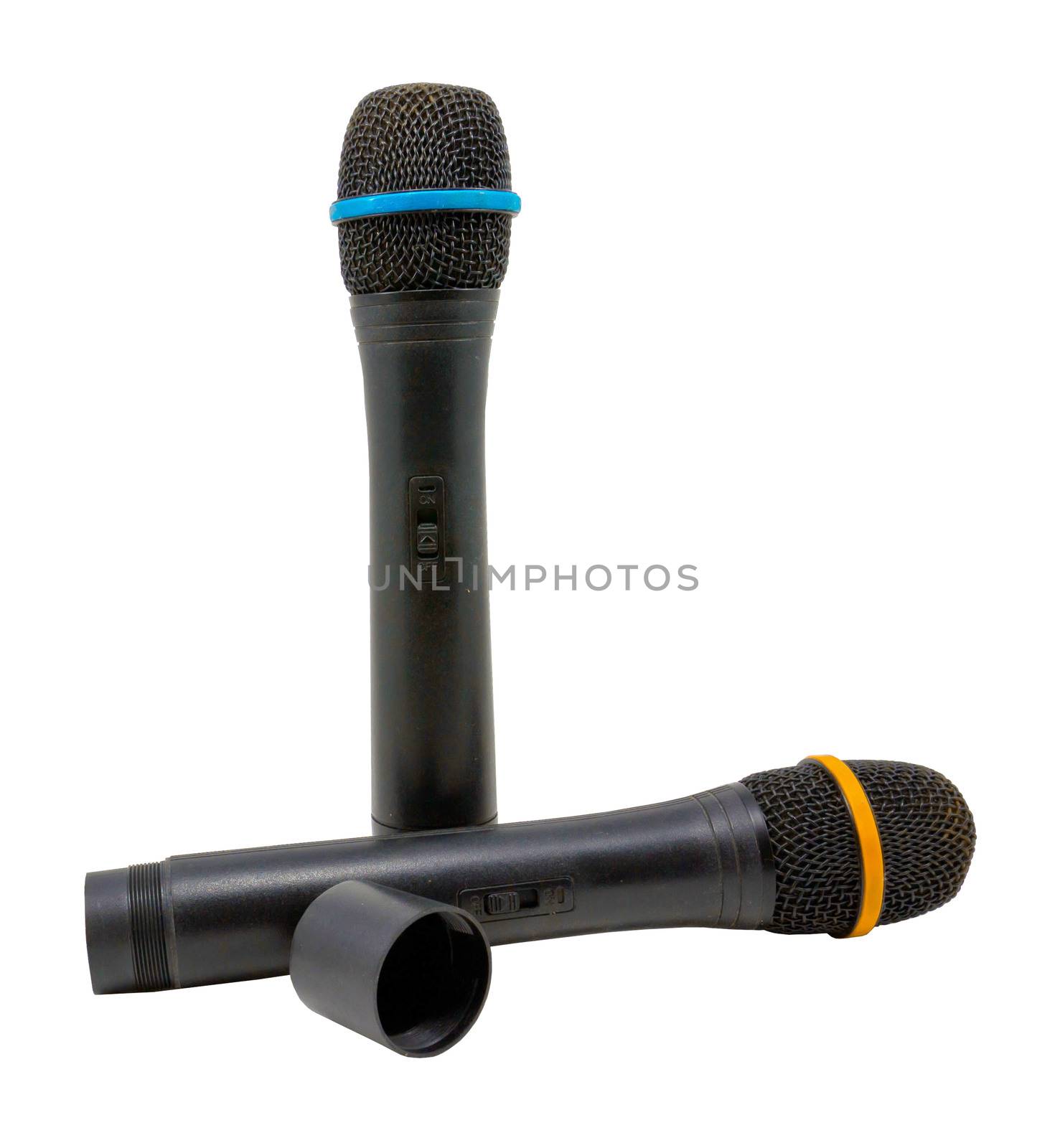 Two wireless microphones isolated on a white background by sutipp11