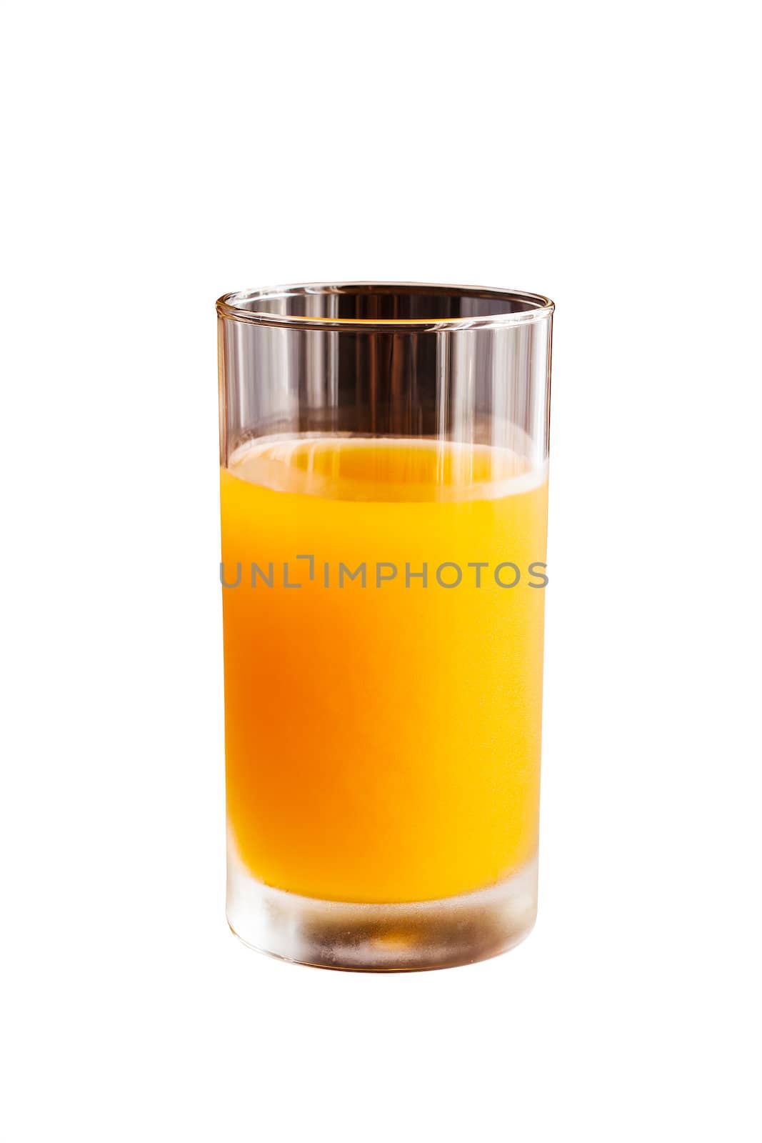 orange juice on white background