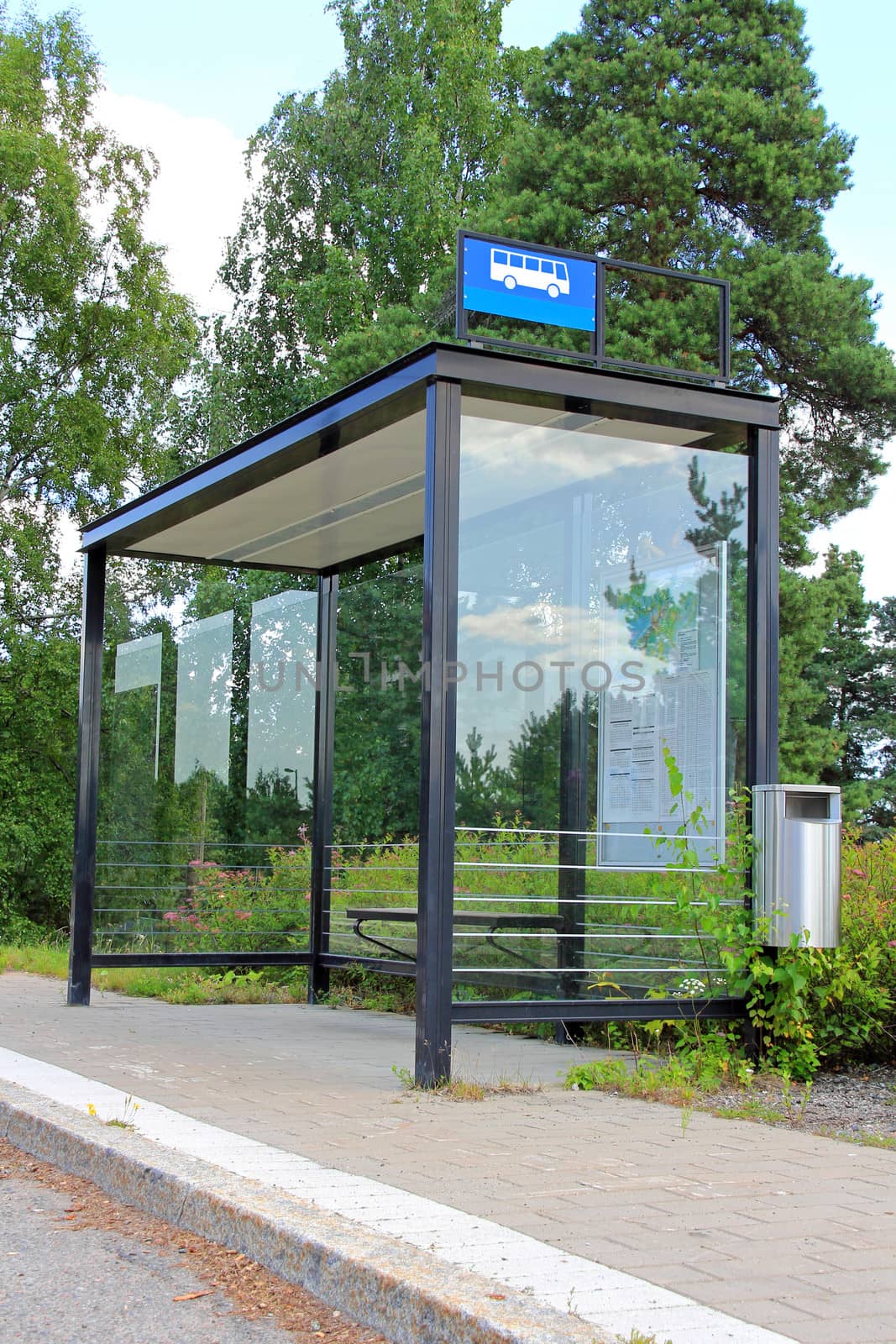 Urban bus stop shelter, space for your advertisement
