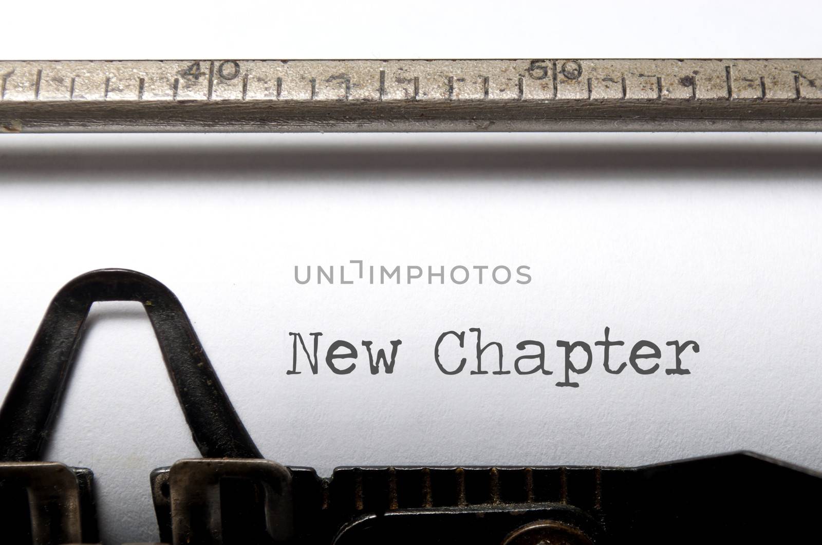 New chapter printed on a tyepwriter 