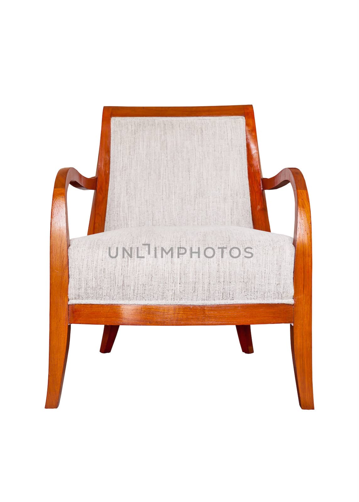 wood chair, sofa isolated on white