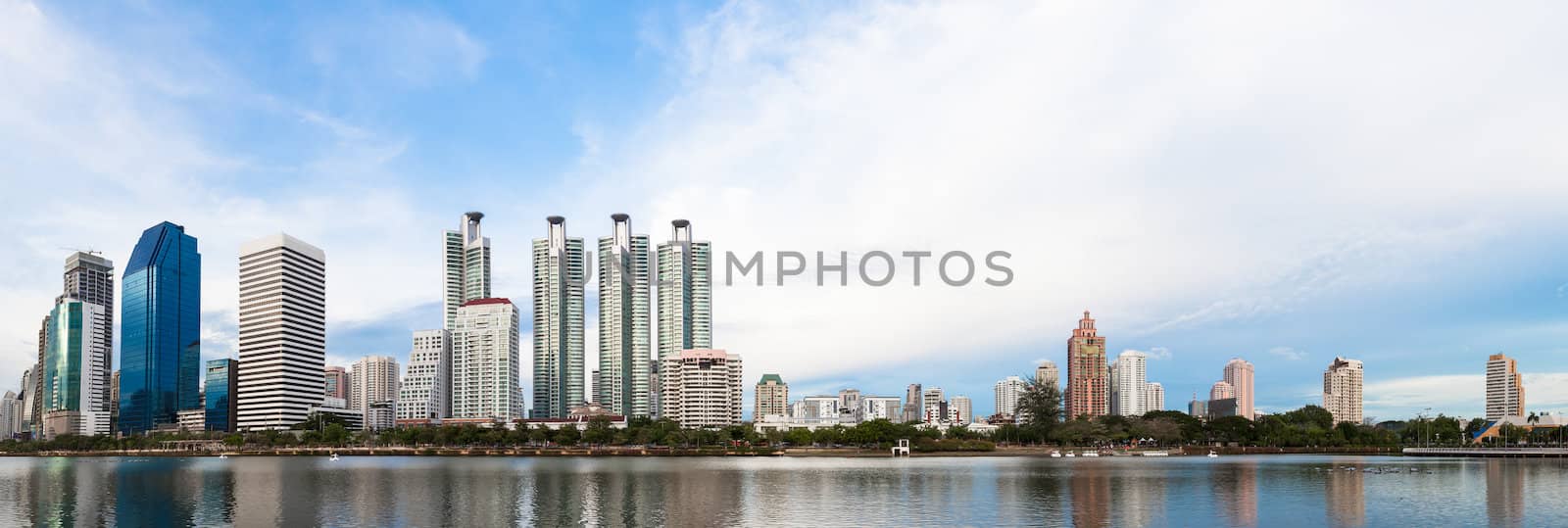 business buildings area and office, cityscape panorama at twillight