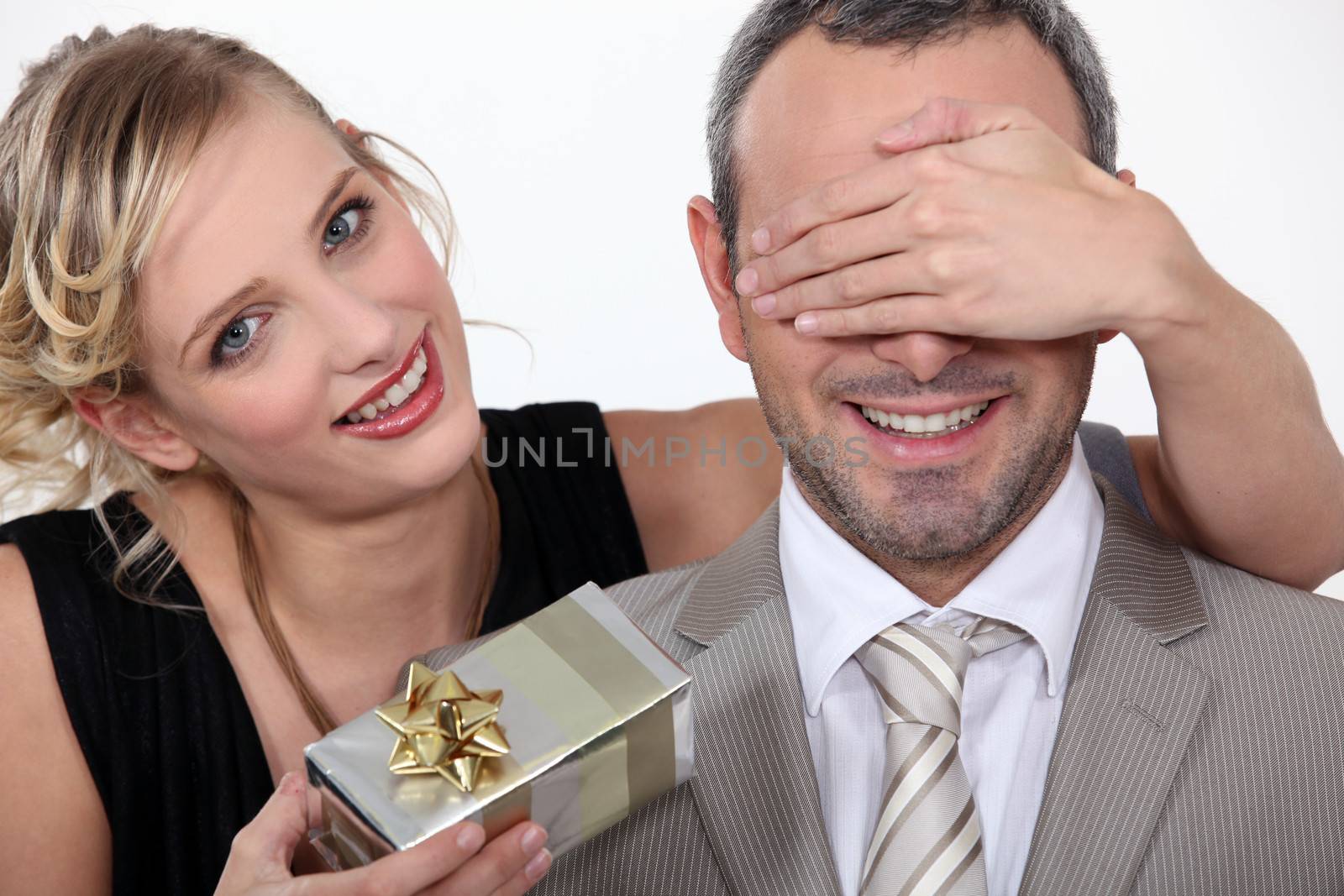 Couple with a surprise gift