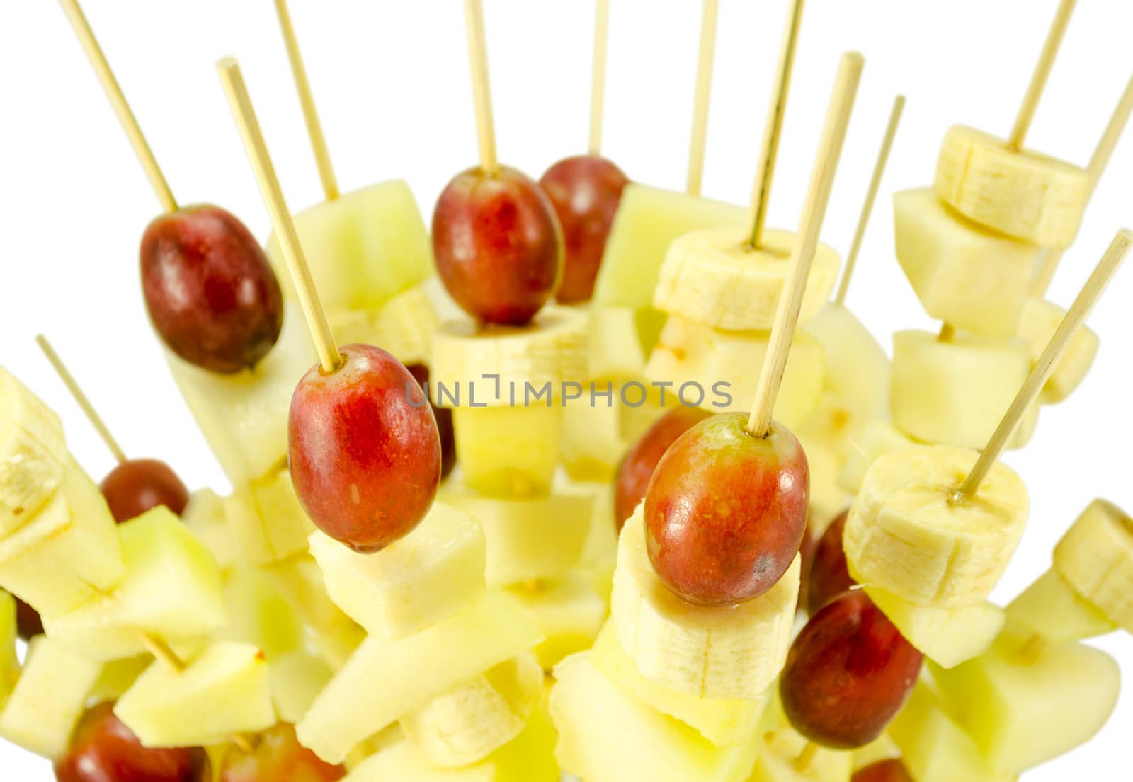 fruit grape banana scewers stick diet food by sauletas