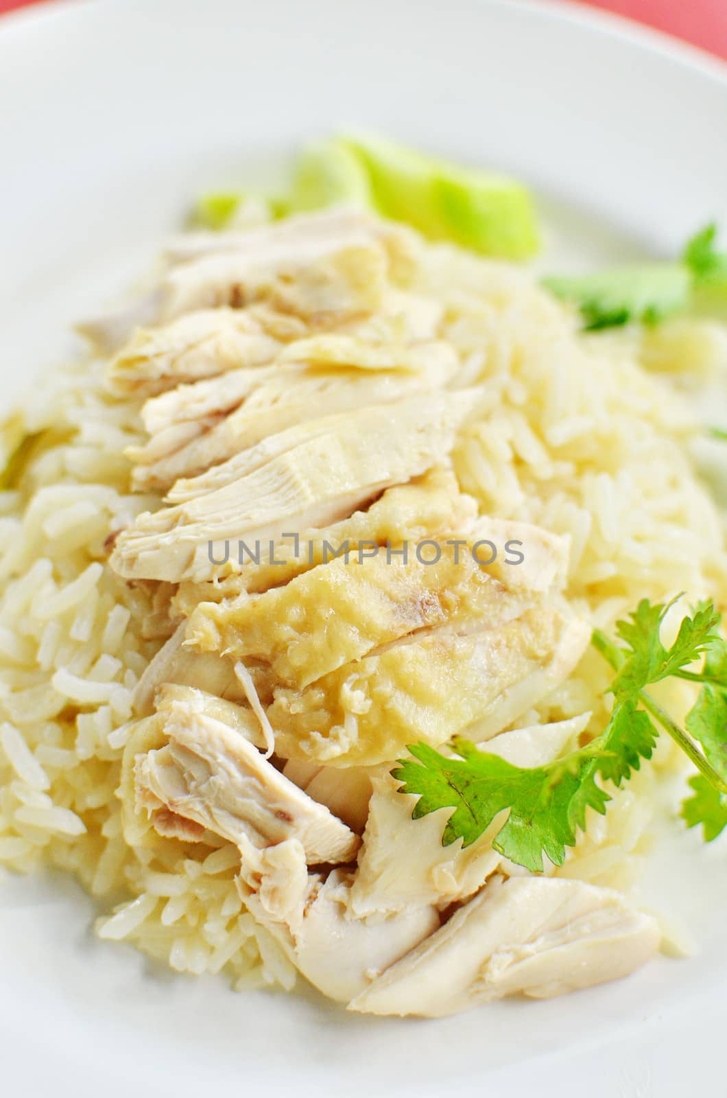 Rice steamed with chicken soup by pixbox77