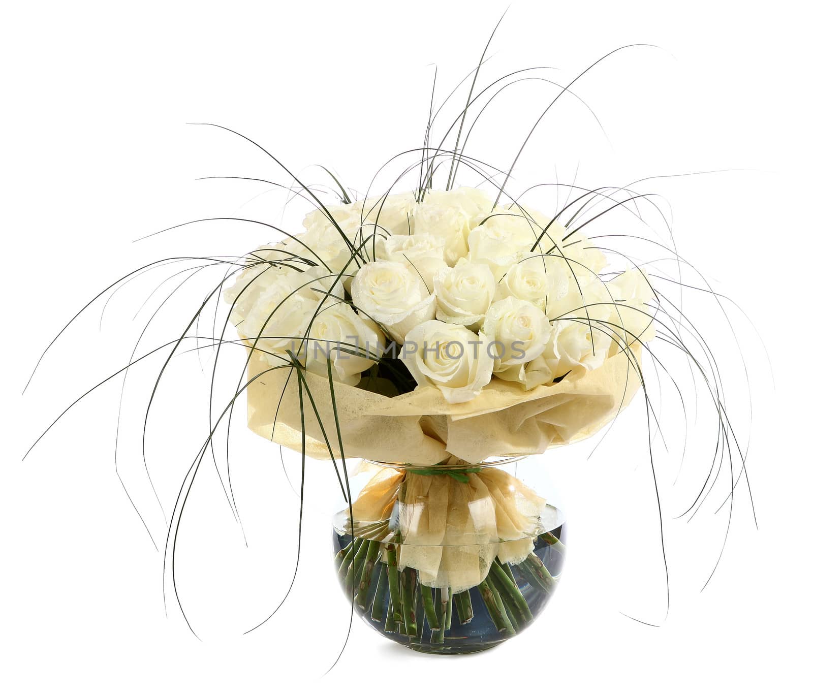 A large bouquet of white roses. A huge bouquet of cream roses. I by grigvovan