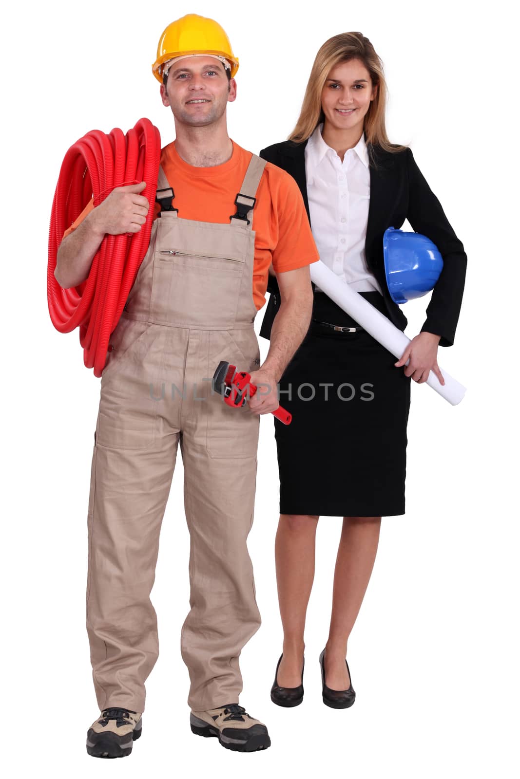 Female worker and architect