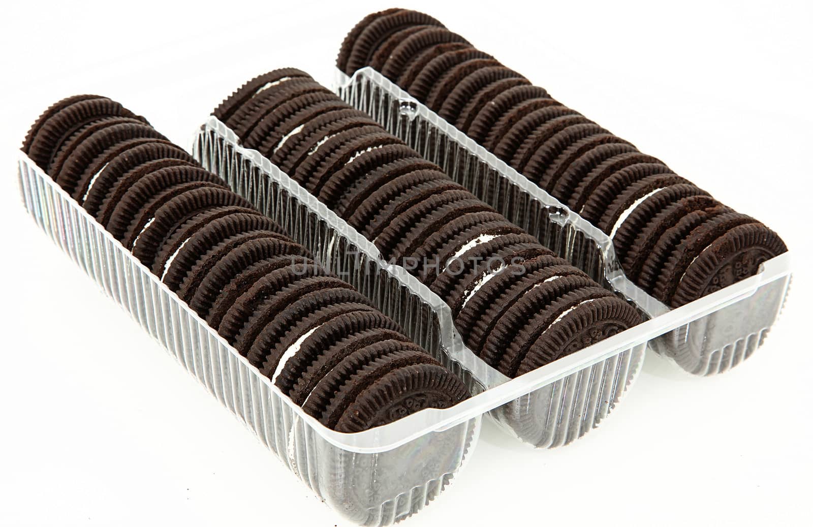 Package of Chocolate Cookies with Cream Filling by duplass