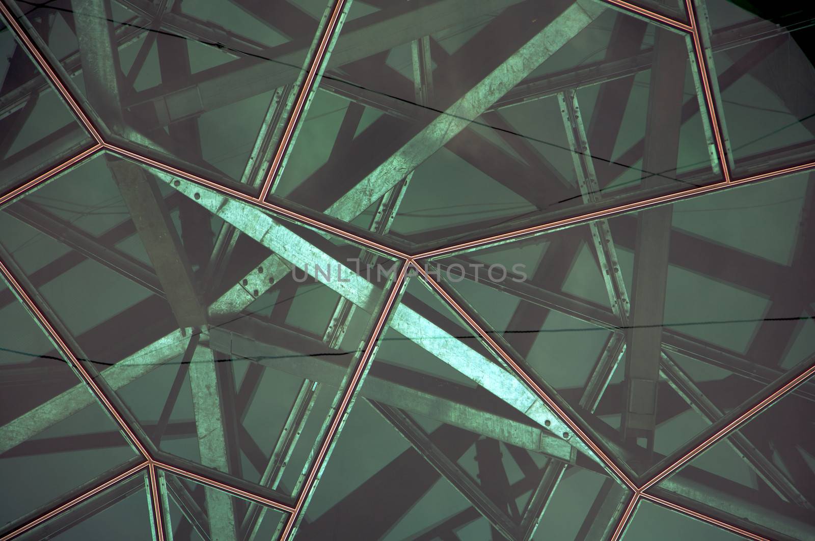 Abstract metal background, part of a building