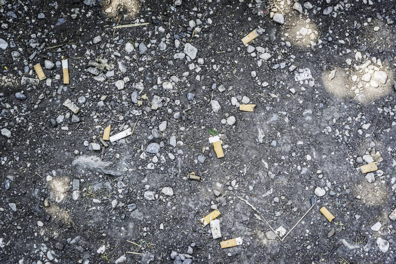 Pollution of the environment, soil and nature with cigarettes