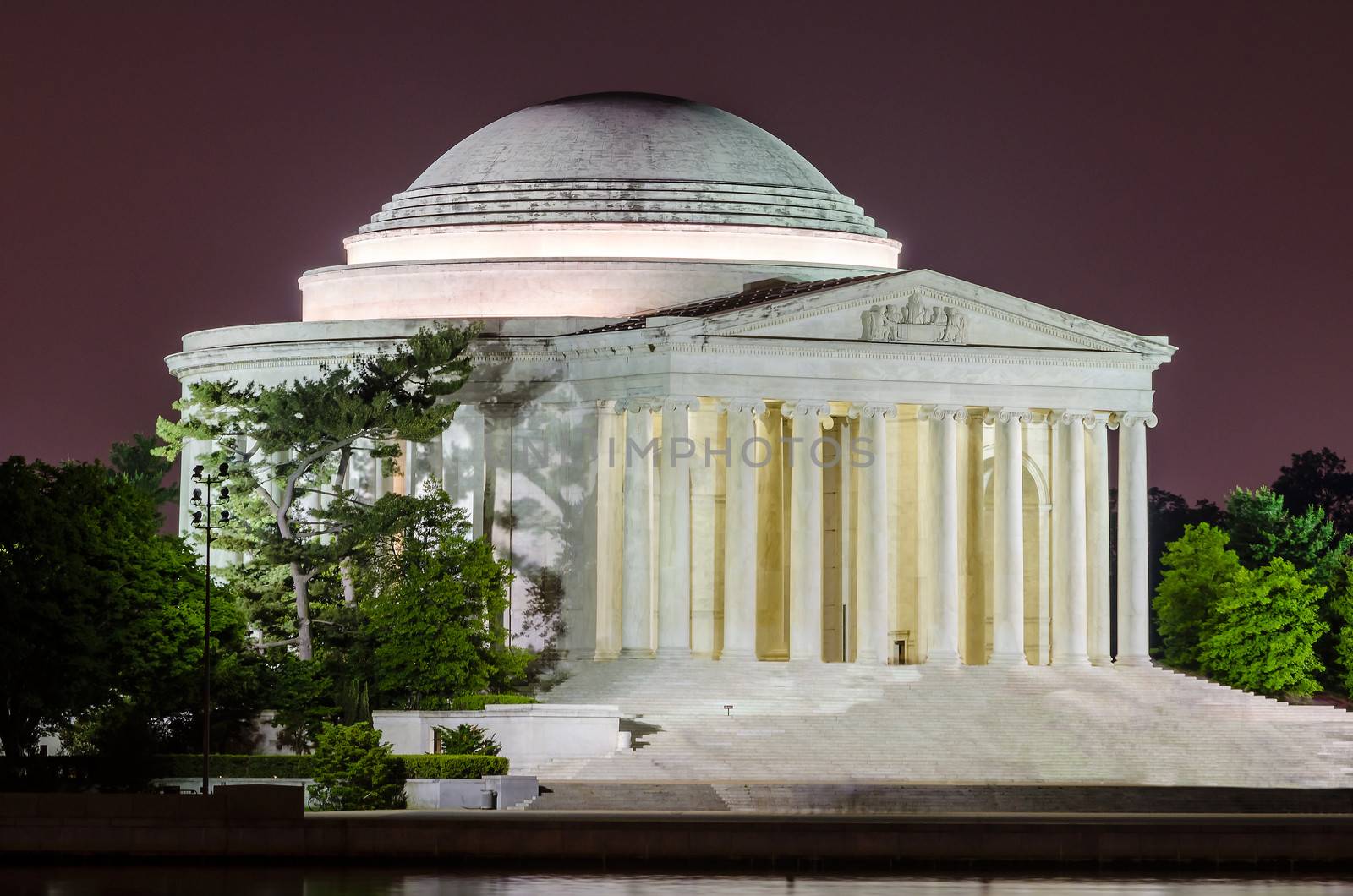 Jefferson Memorial in Washington DC at night by marcorubino