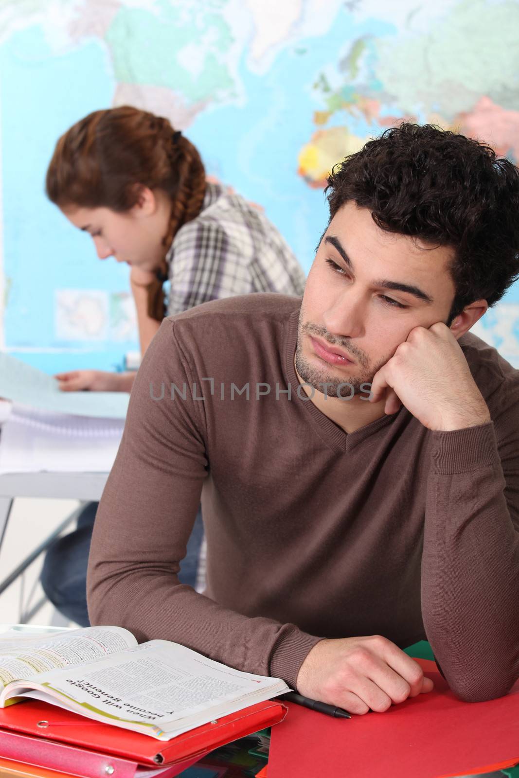 student looking tired and bored by phovoir
