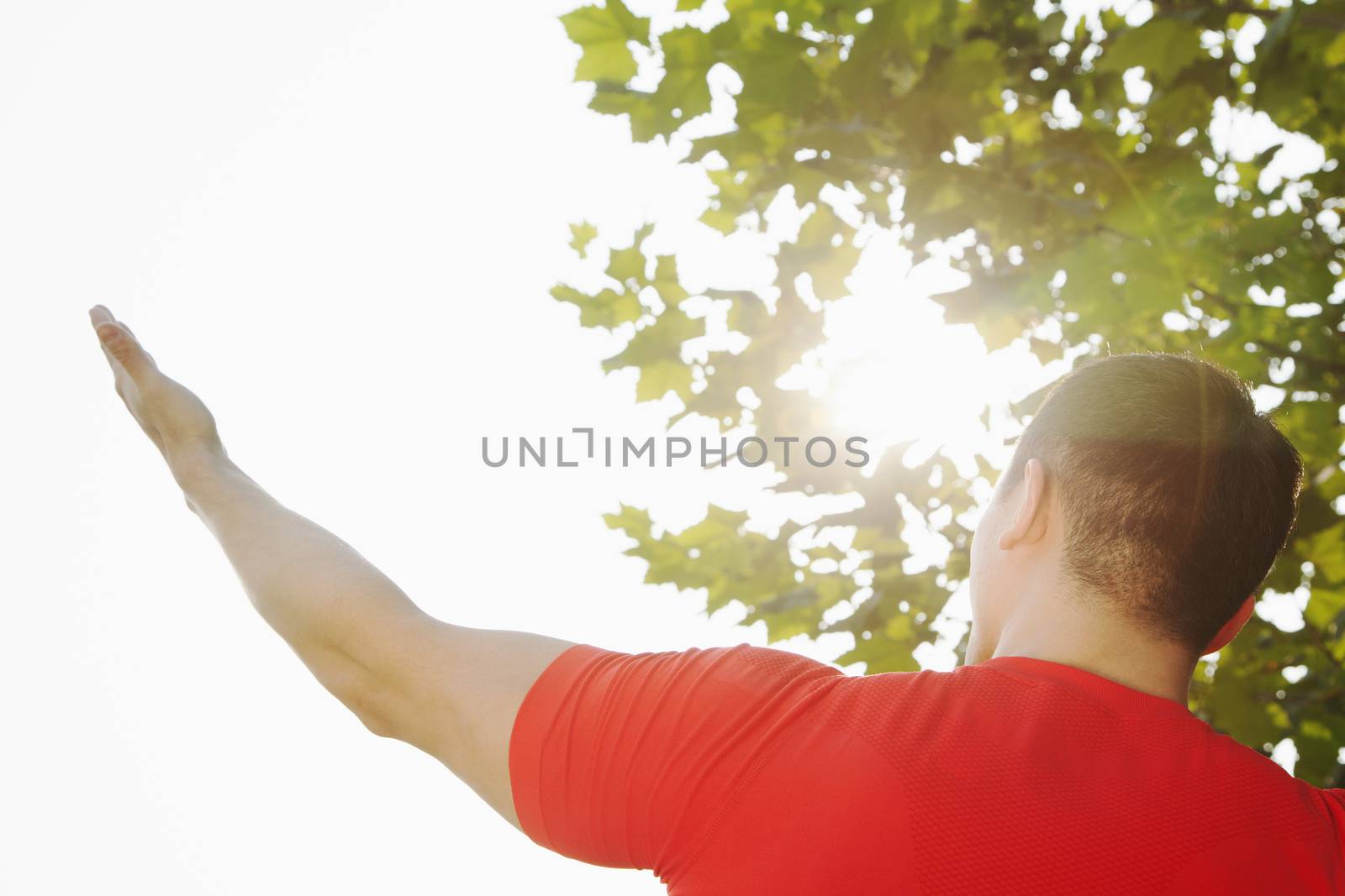 Young Muscular Man Stretching