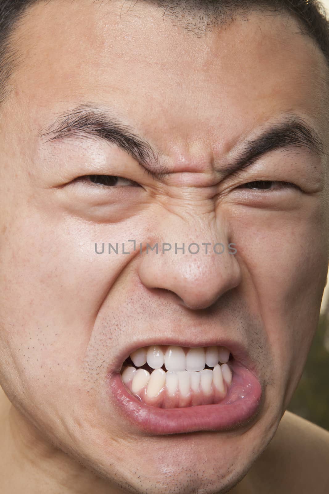 Athletic Man Growling