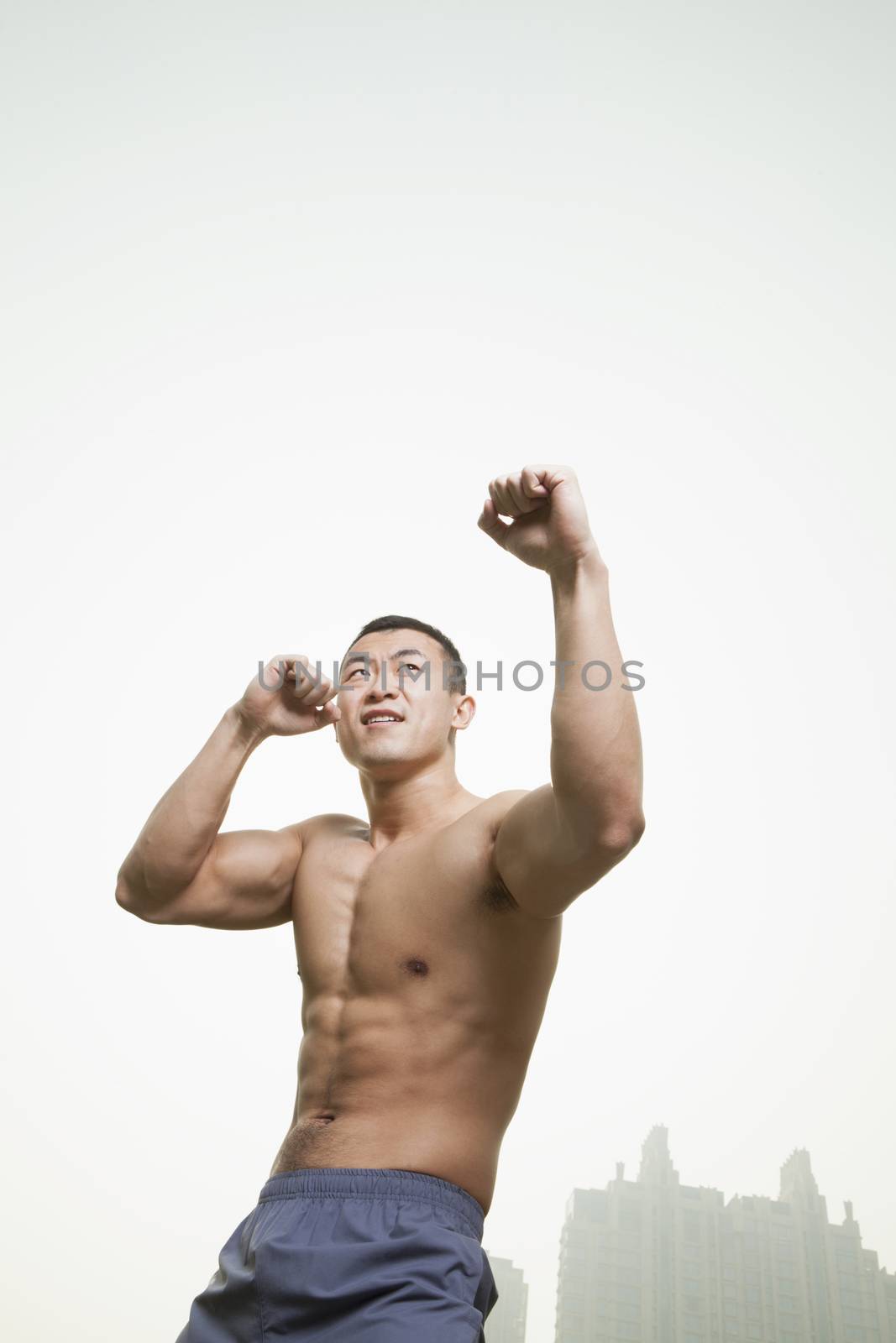 Muscular Man Shadow Boxing