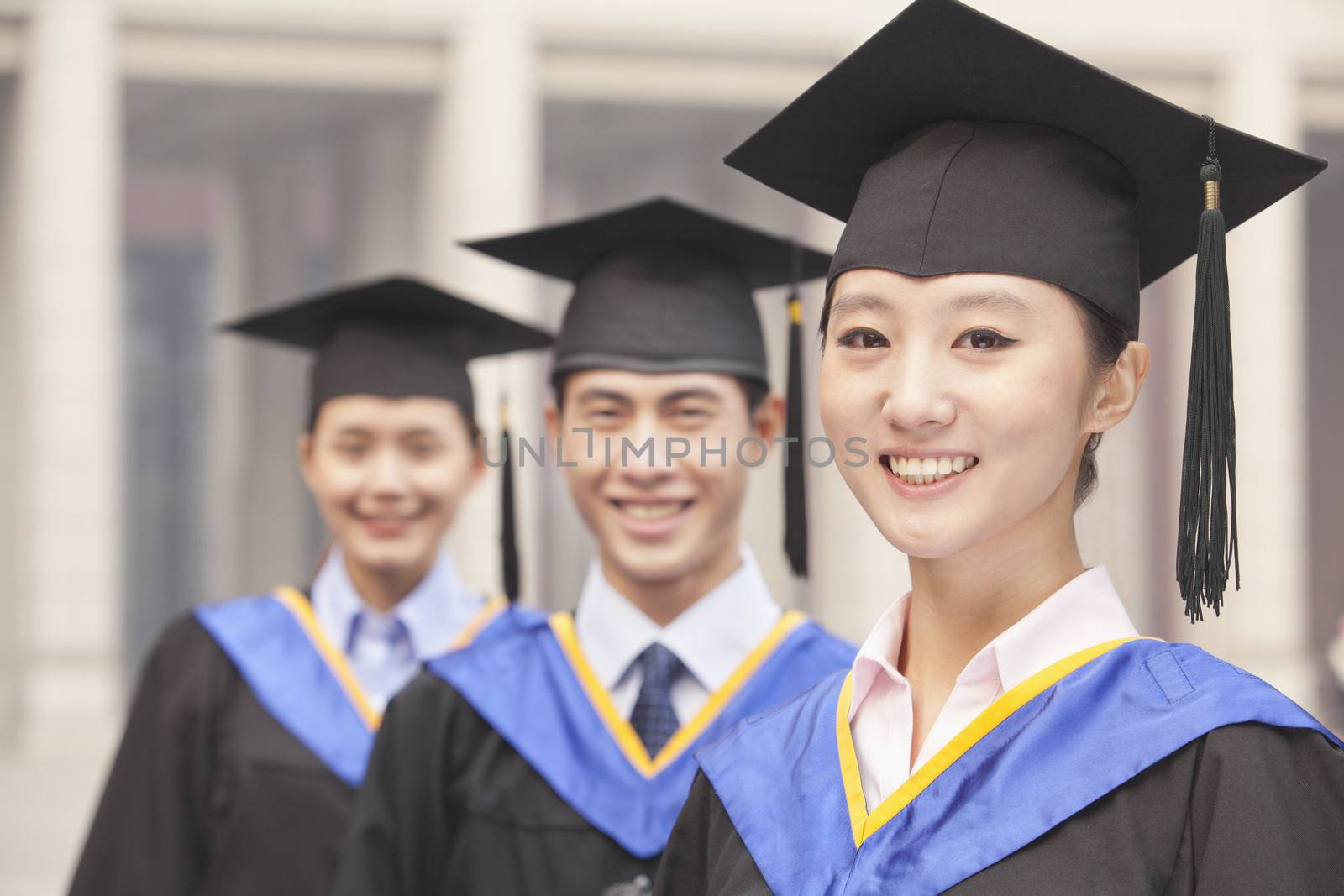  Three University Graduates Smiling in a Row by XiXinXing