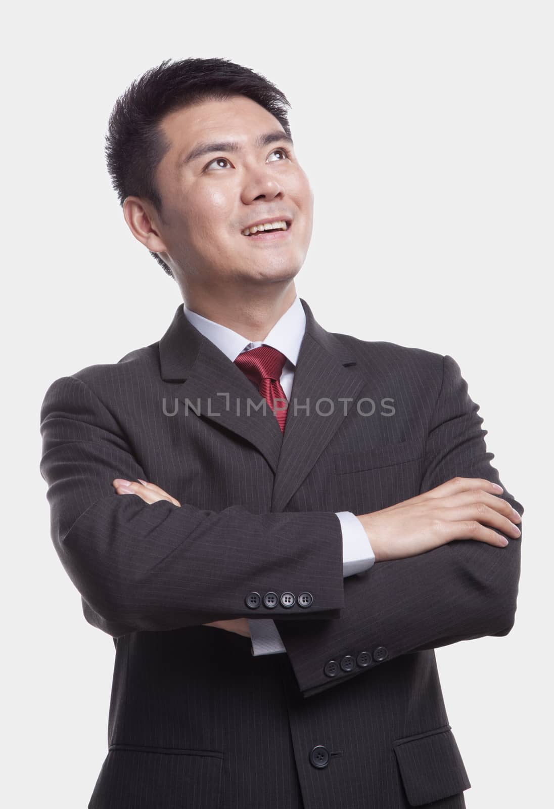 Businessman Looking Up