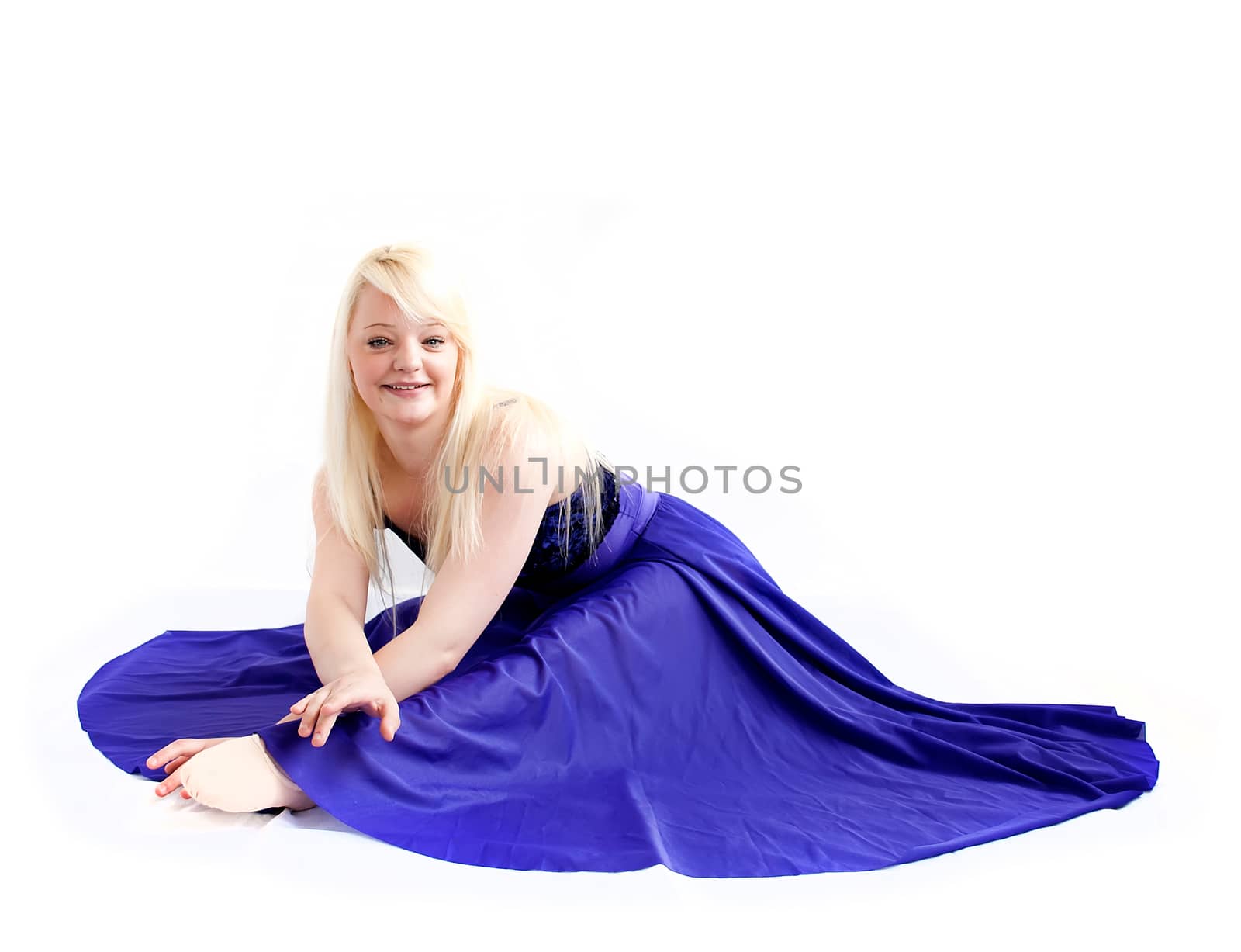 female ballet dancer isolated on white background