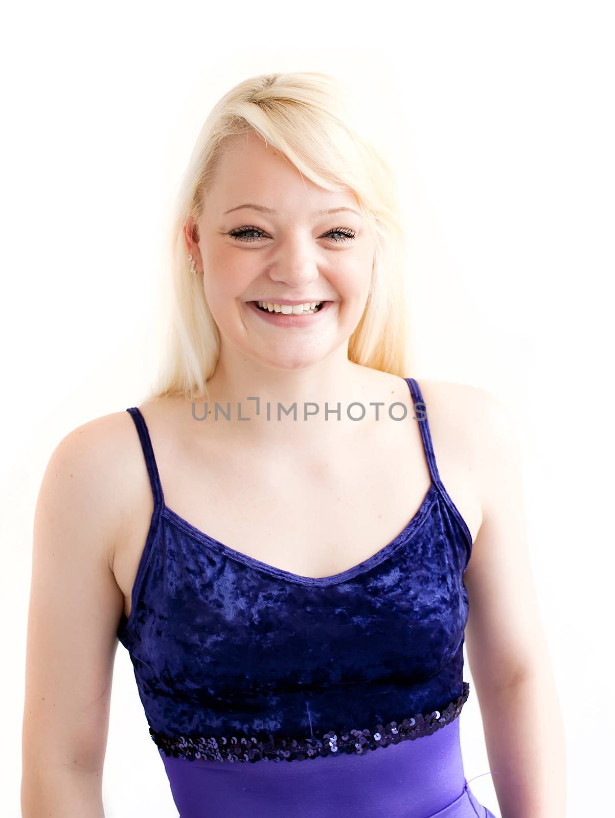 female ballet dancer isolated on white background