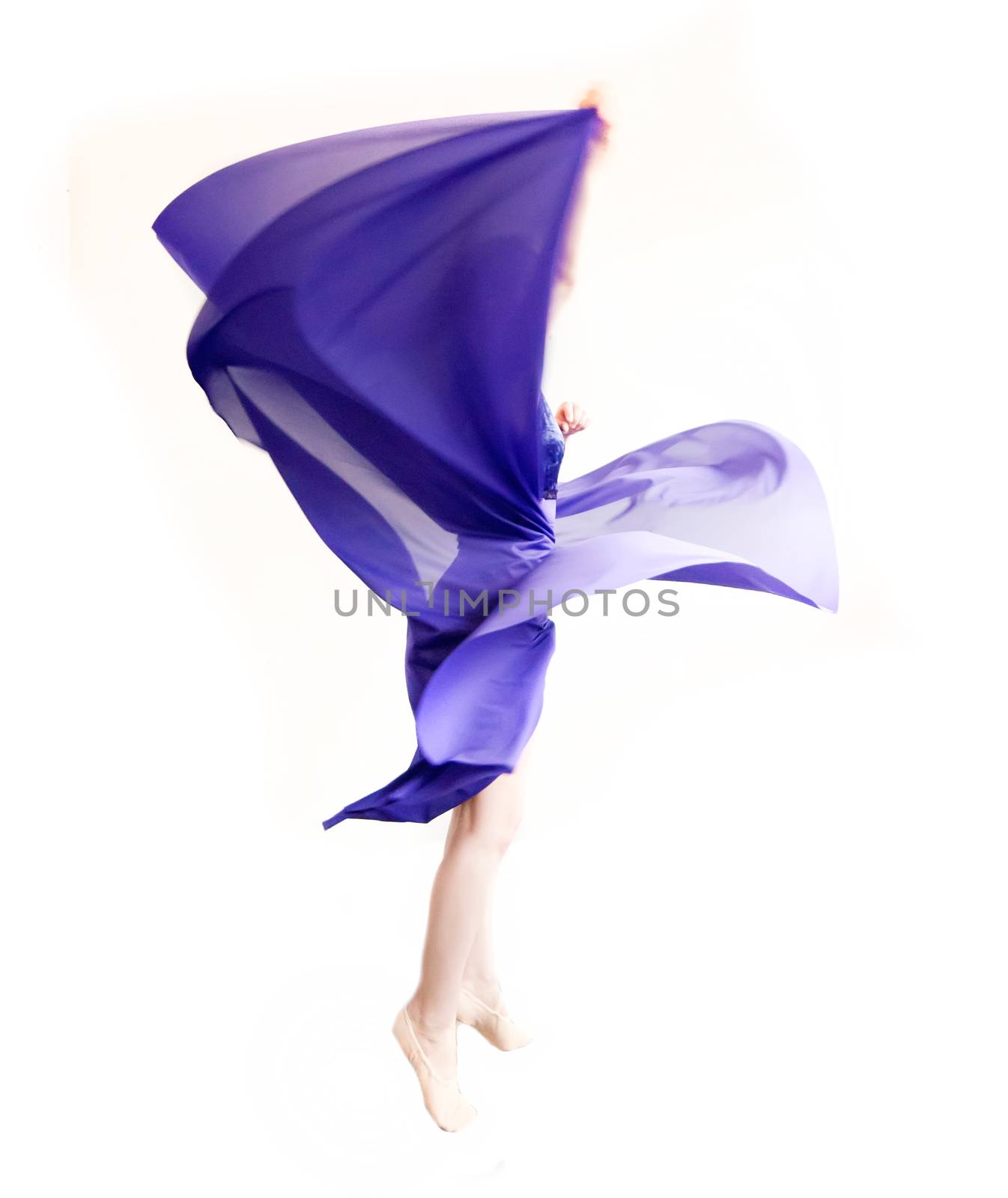 female ballet dancer isolated on white background