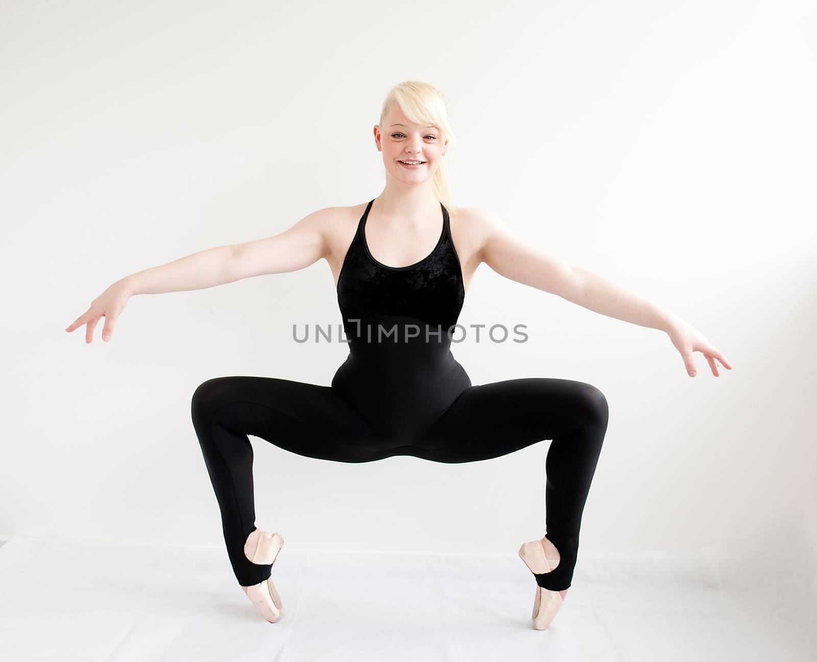 female ballet dancer isolated on white background