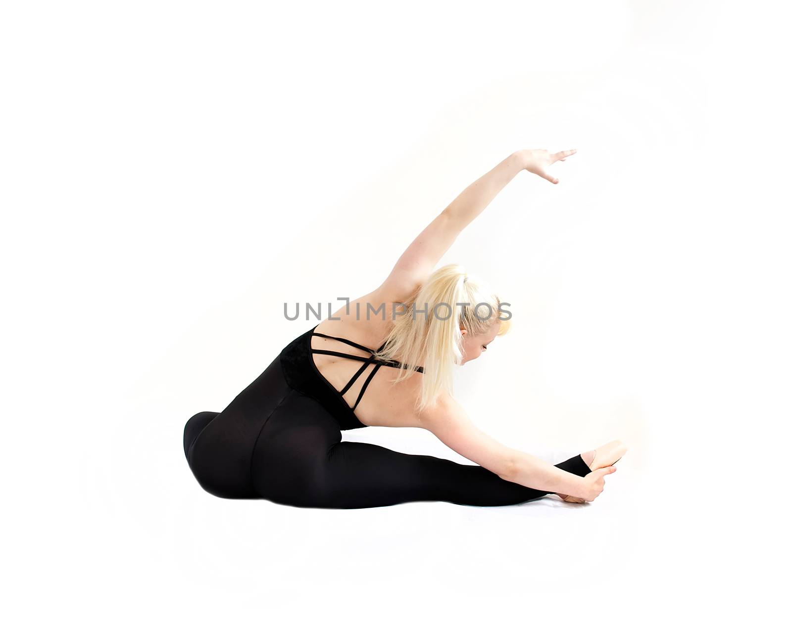 female ballet dancer isolated on white background