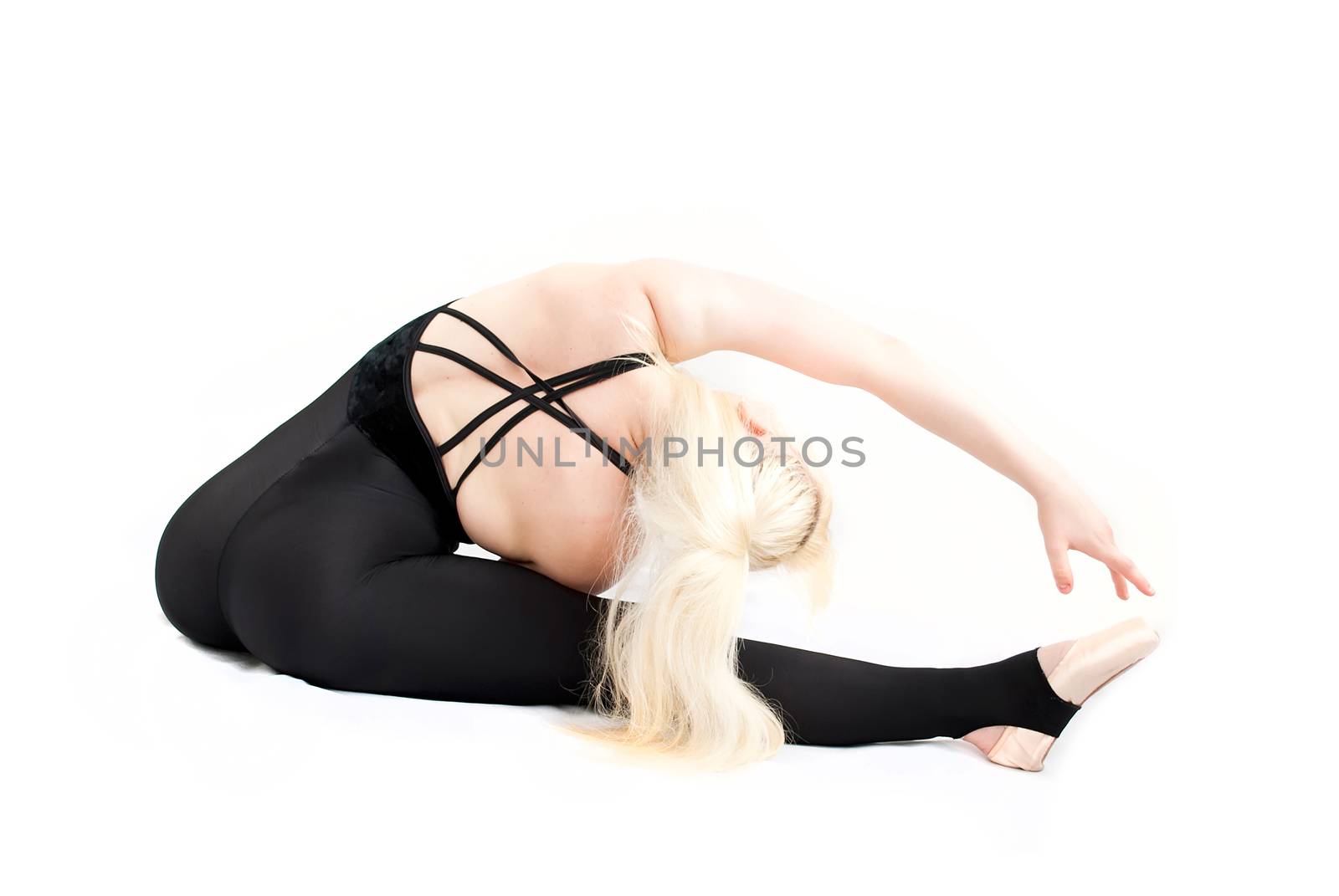 female ballet dancer isolated on white background