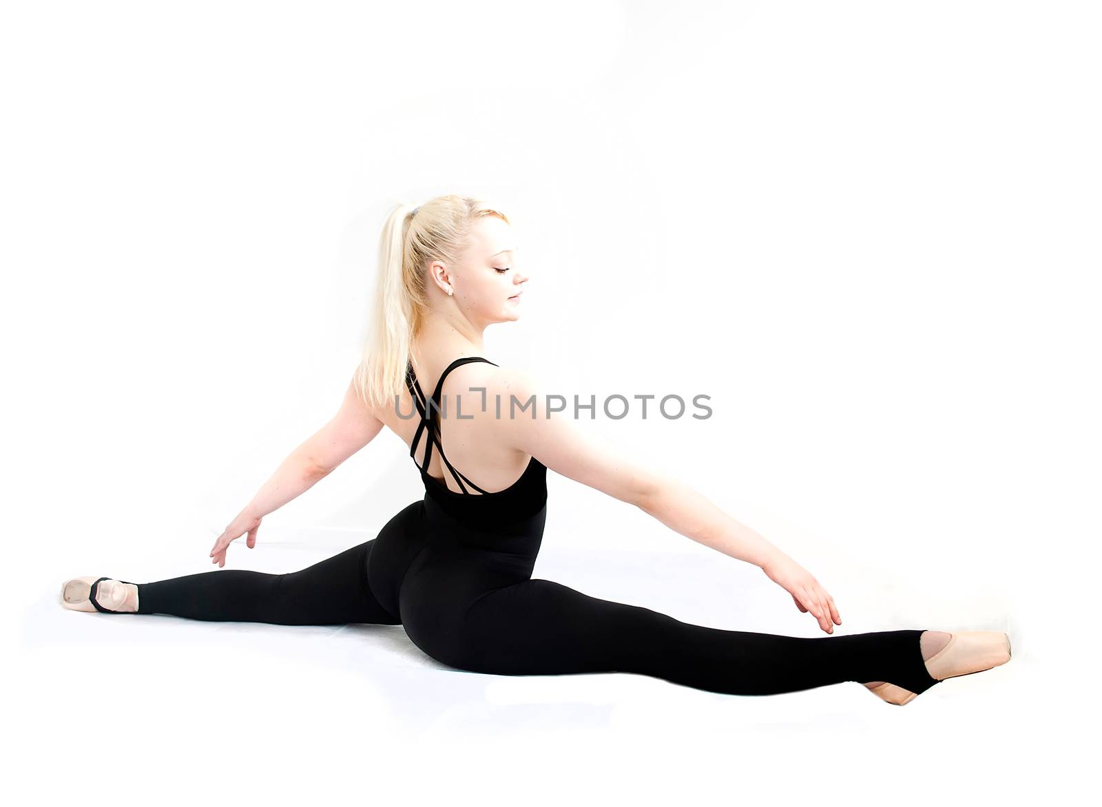 female ballet dancer isolated on white background