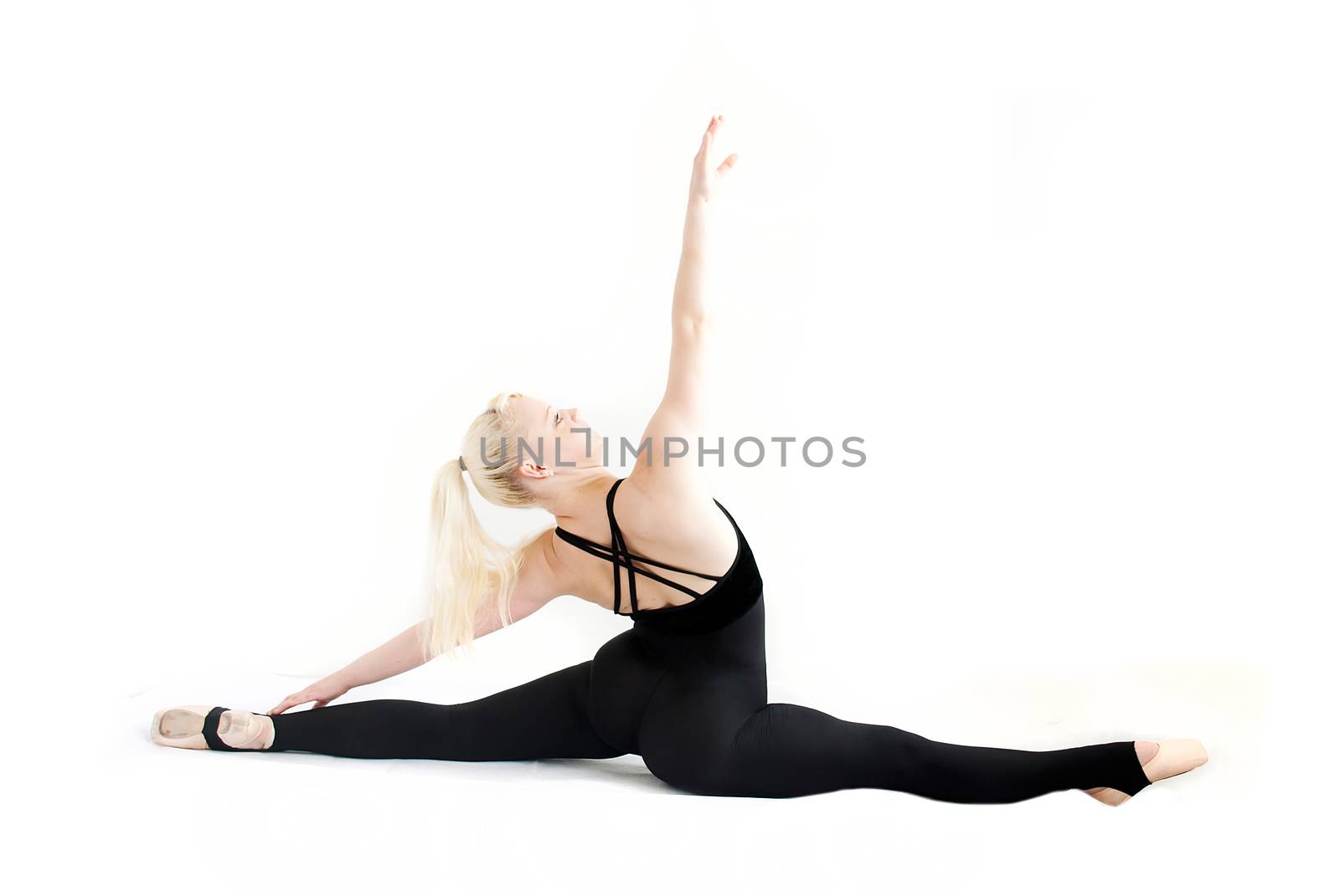 female ballet dancer isolated on white background