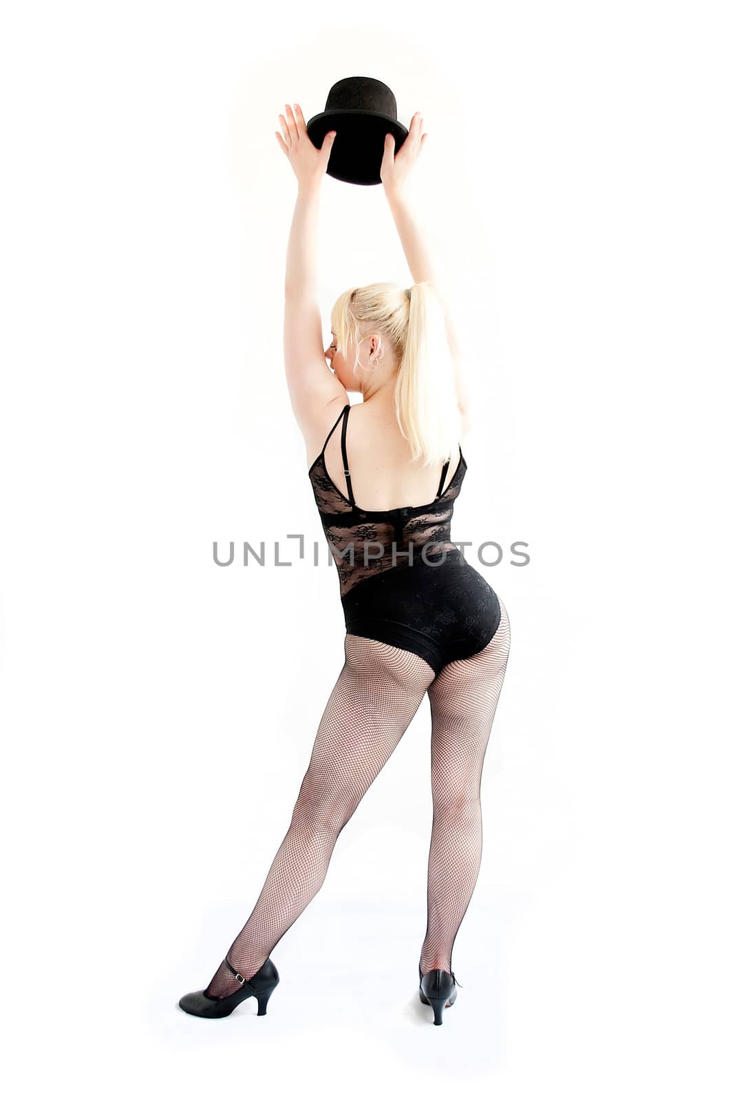 female ballet dancer isolated on white background