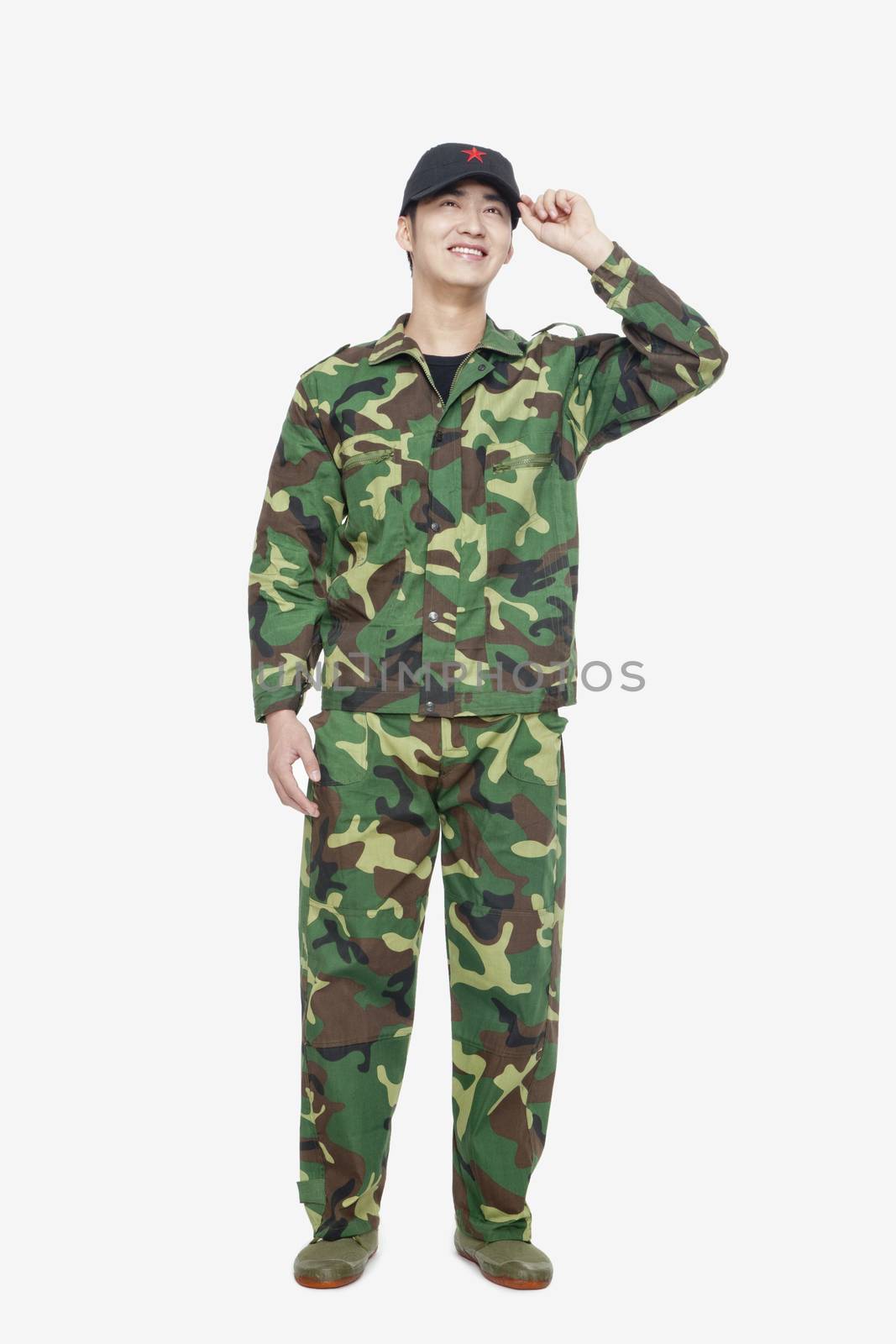 Portrait of Solider, China, Studio Shot