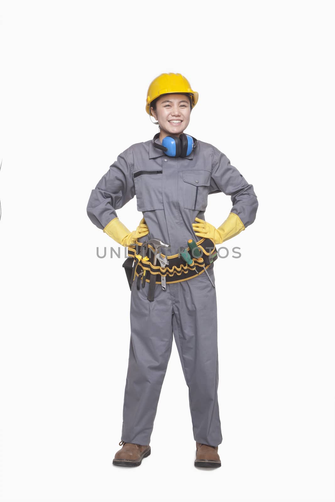 Female construction worker, portrait