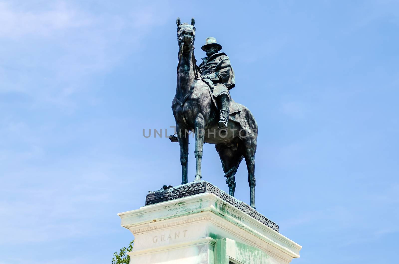 Ulysses S. Grant Memorial Washington DC, against a blue sky