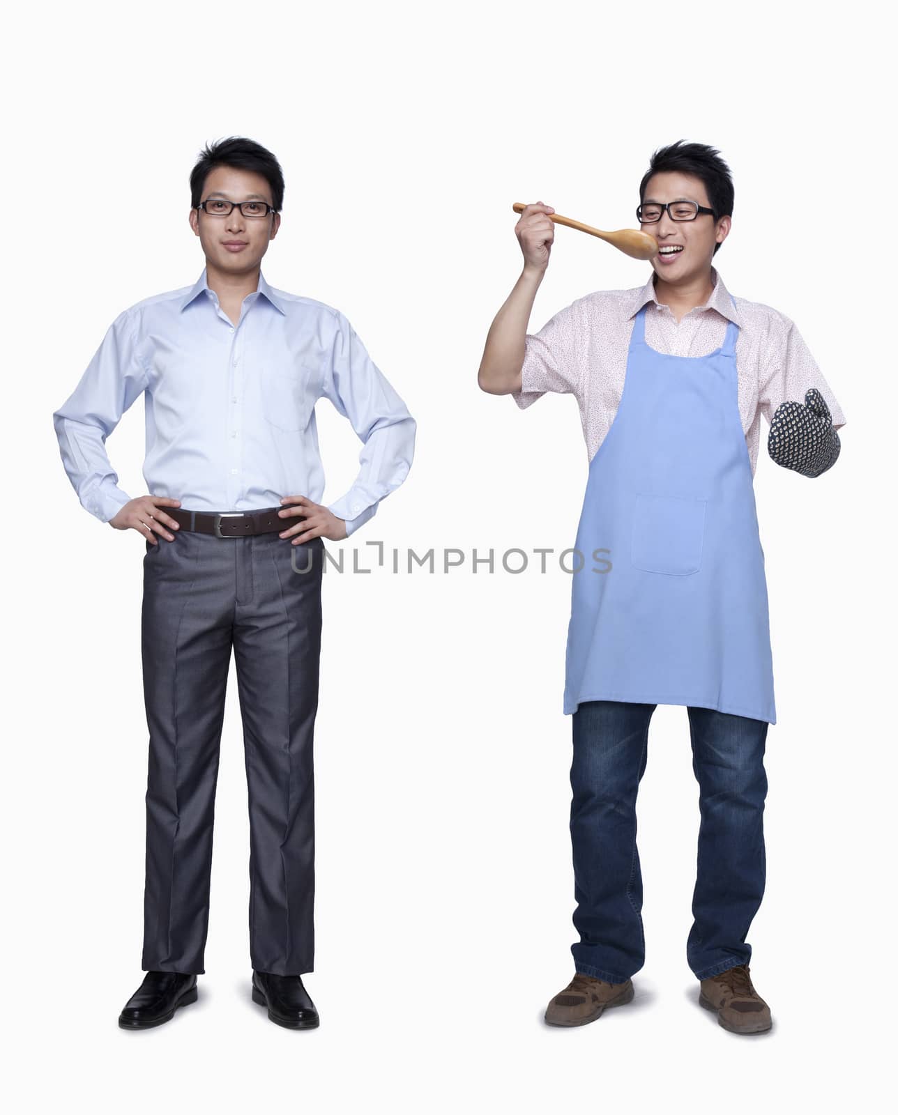 Businessman and stay in home father