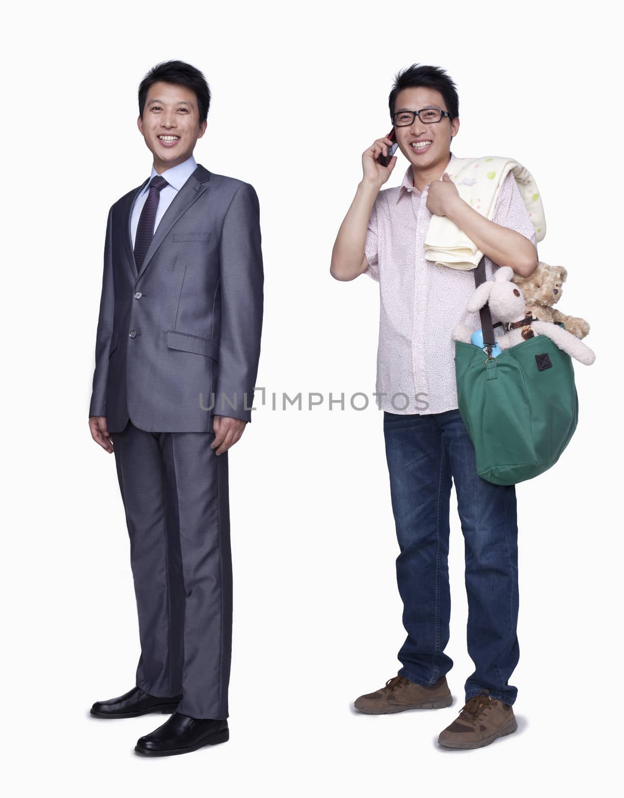 Businessman and stay in home father